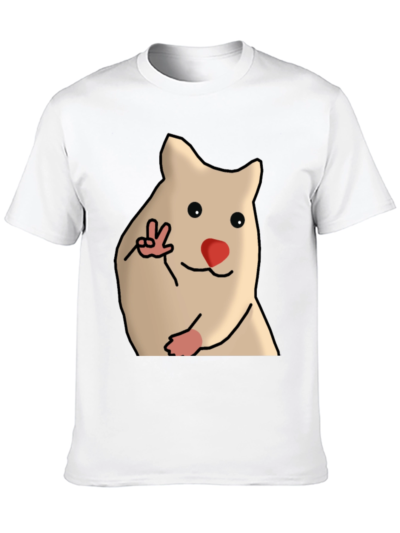 Funny Hamster Peace Sign Graphic T-Shirt