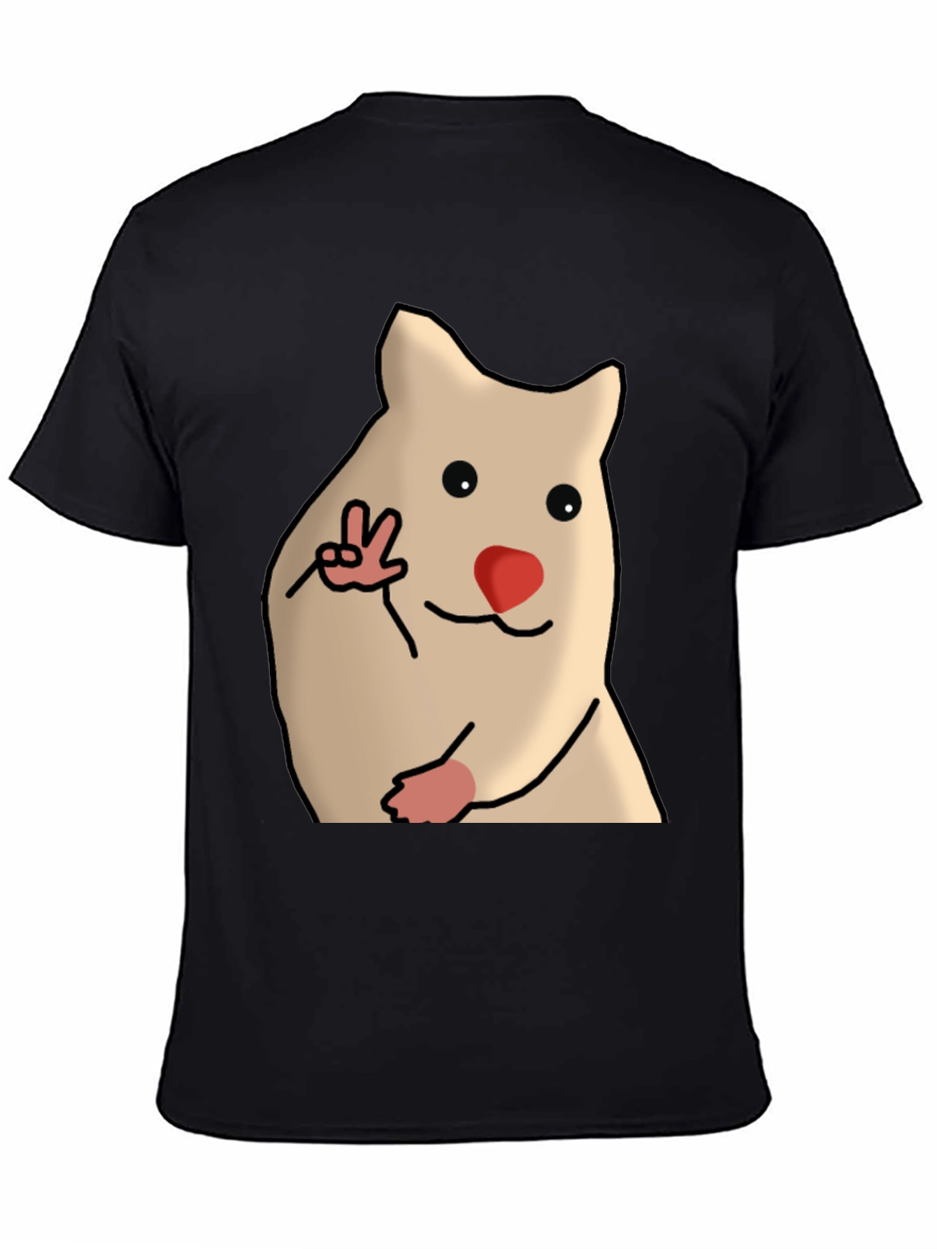 Funny Hamster Peace Sign Graphic T-Shirt