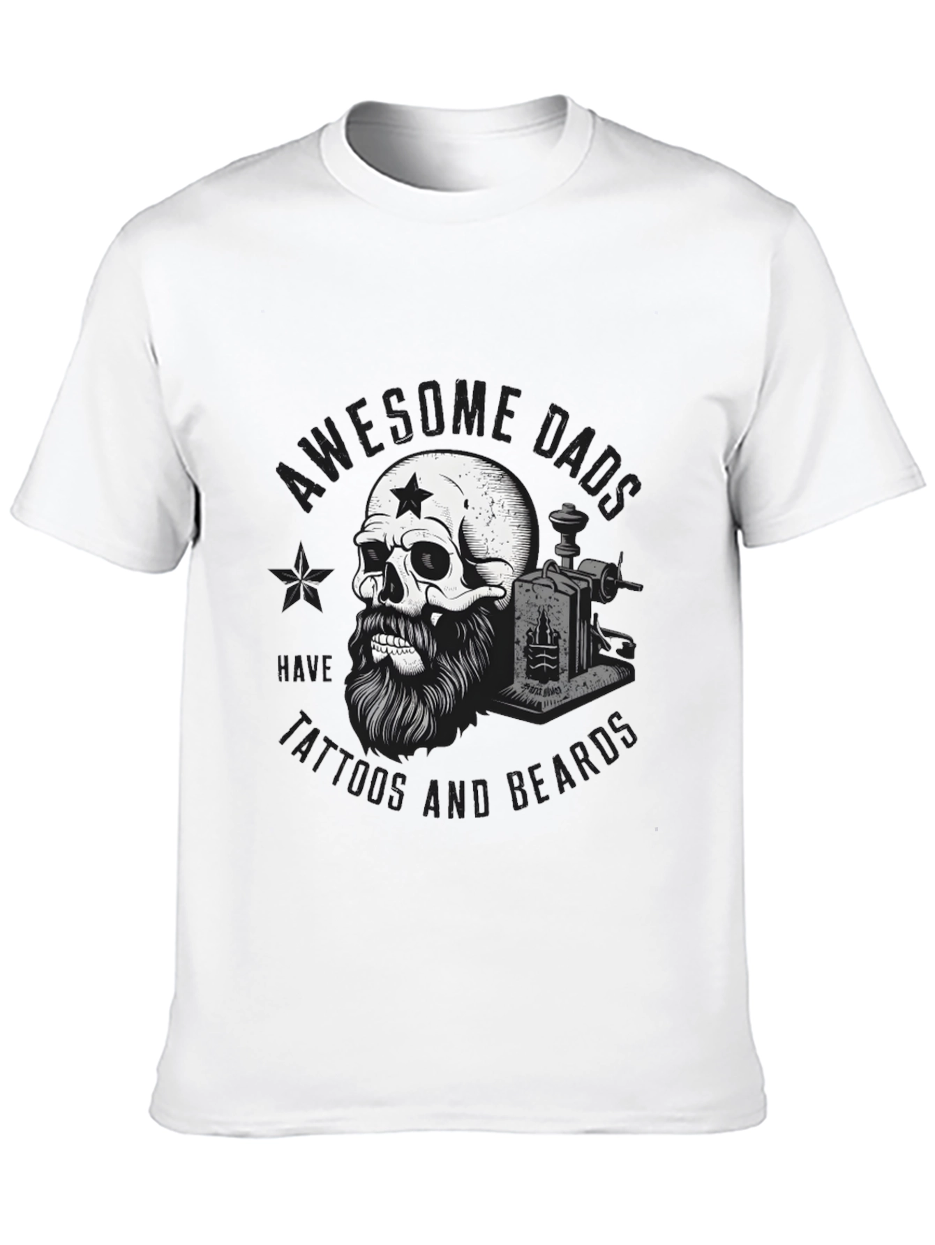 Awesome Dads Tattoo & Beard Graphic Tee