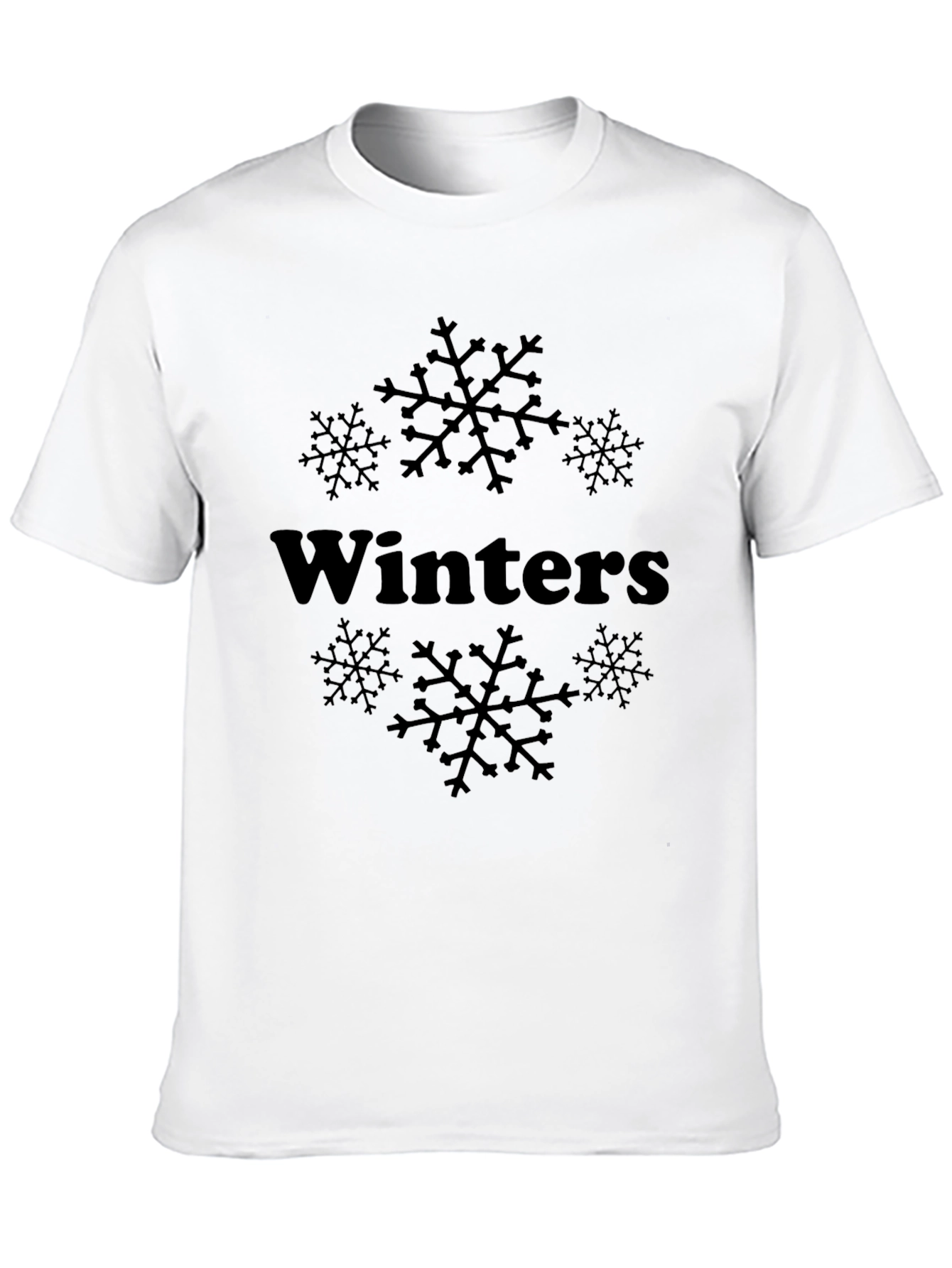Winters Snowflake T-Shirt - Black Cotton