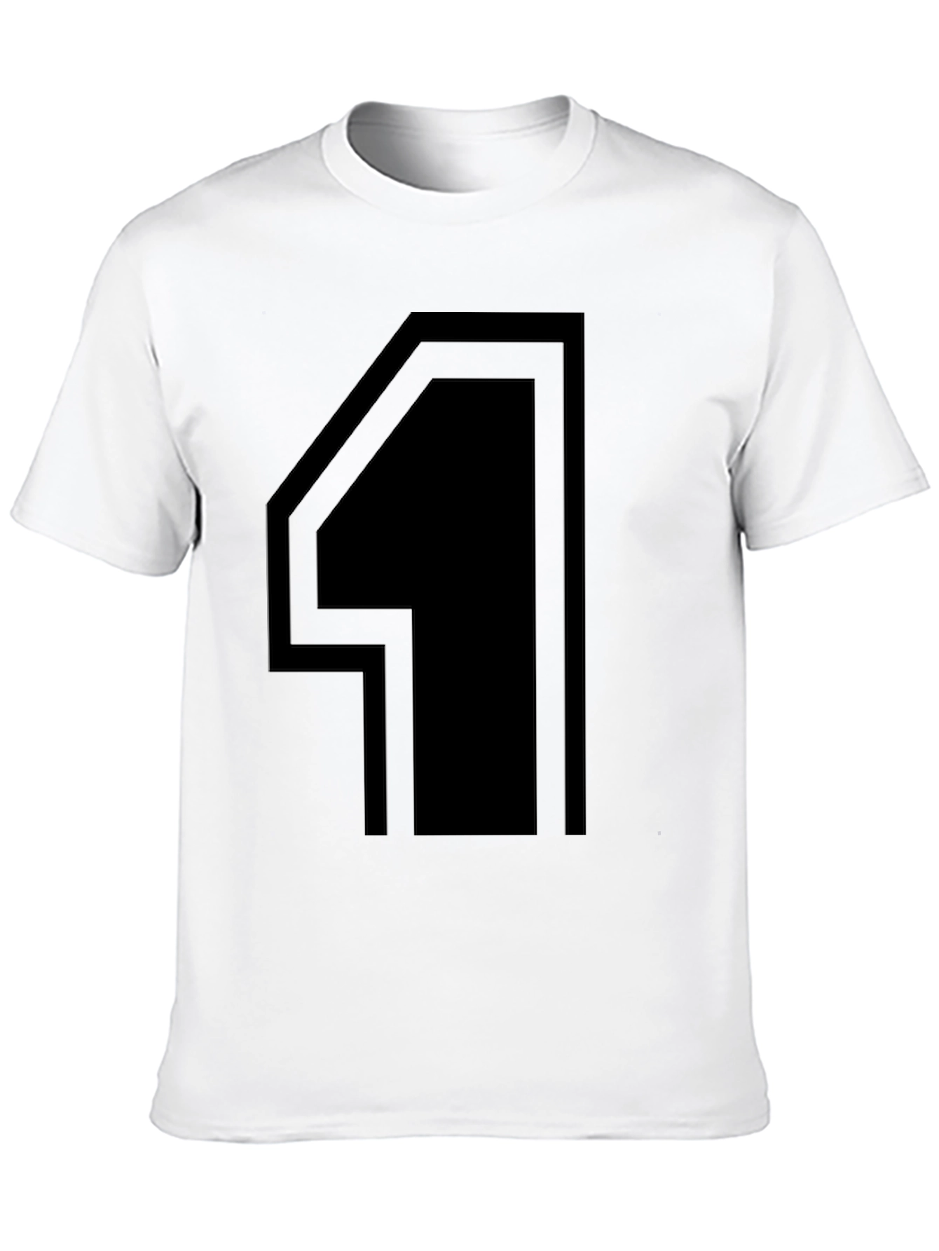 Modern Number 4 Graphic Tee - Black Cotton T-Shirt