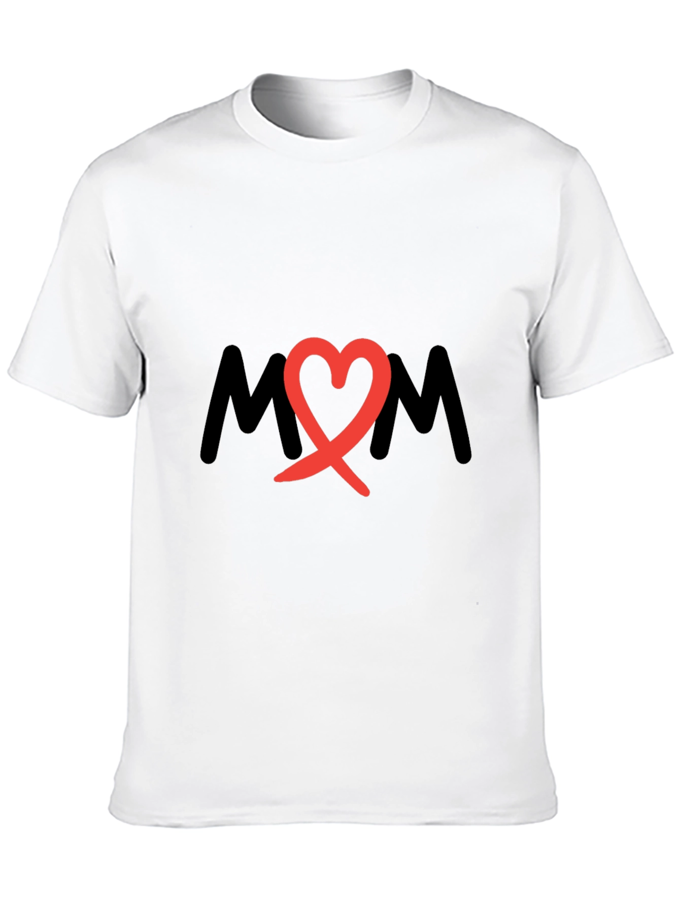 Mom Heart Graphic Black T-Shirt