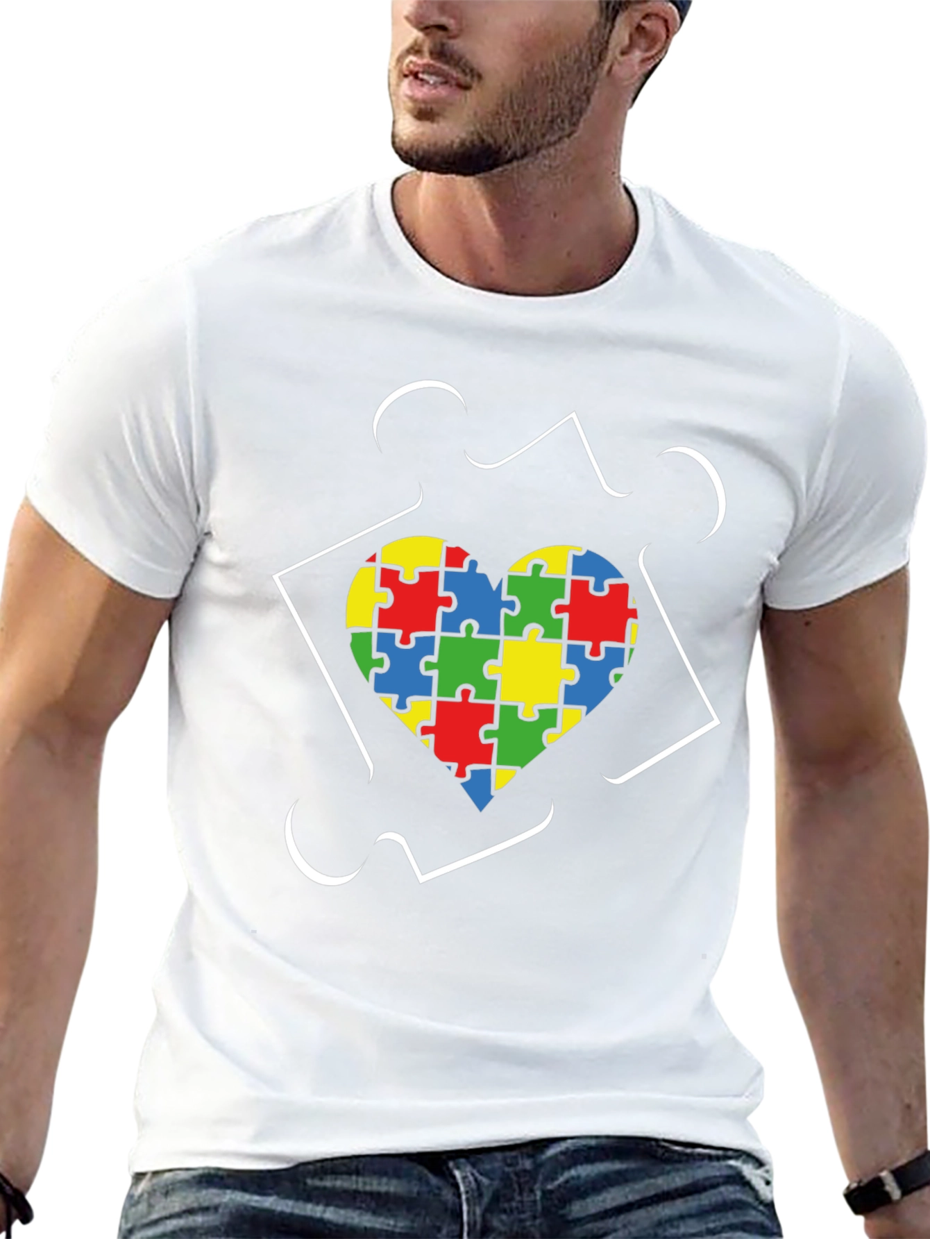 Autism Awareness Heart Puzzle T-Shirt
