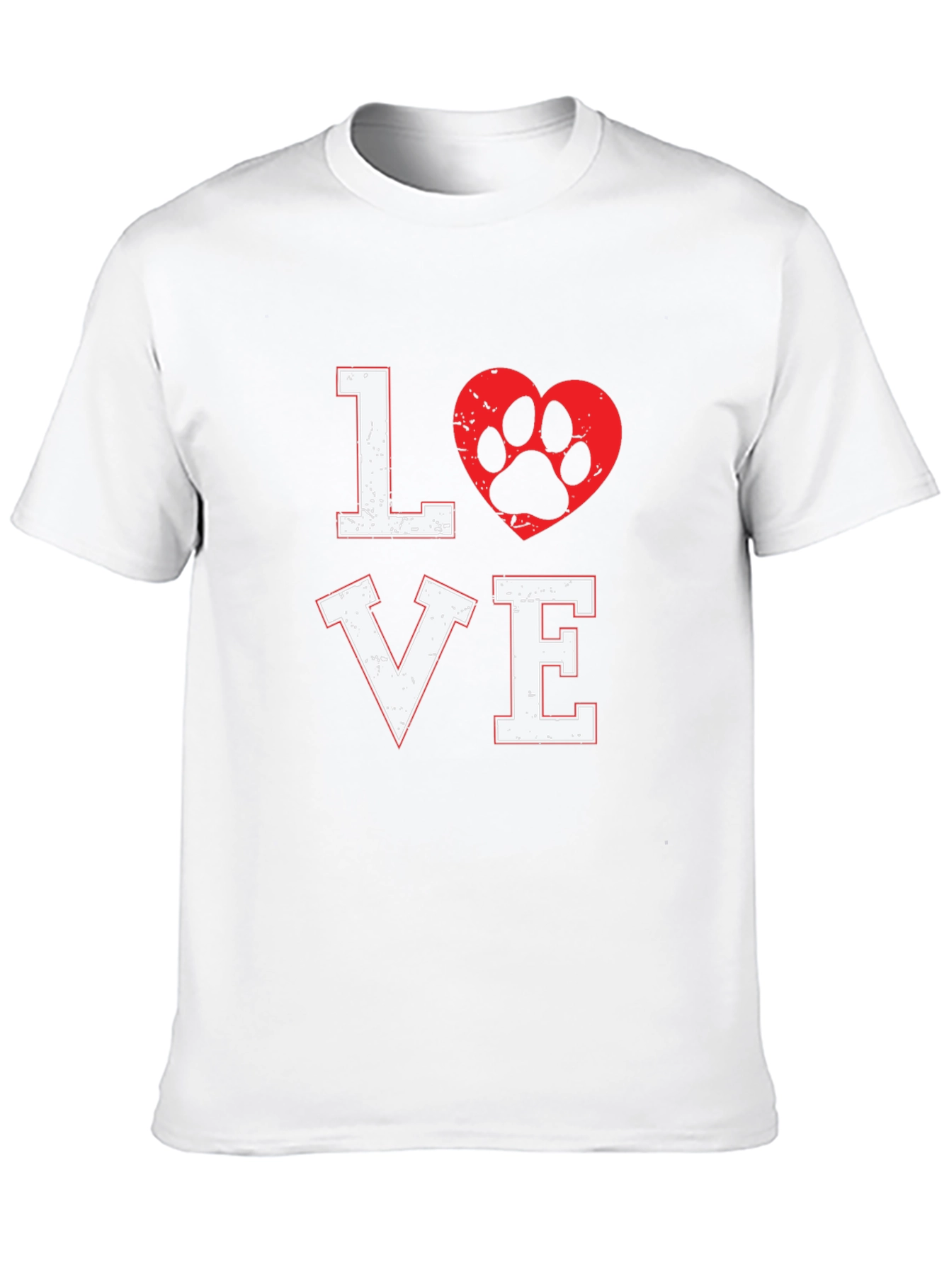 Love Dog Paw Print Graphic T-Shirt