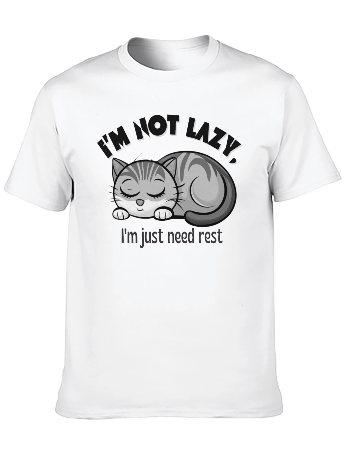 Lazy Cat Graphic T-Shirt - Need Rest!