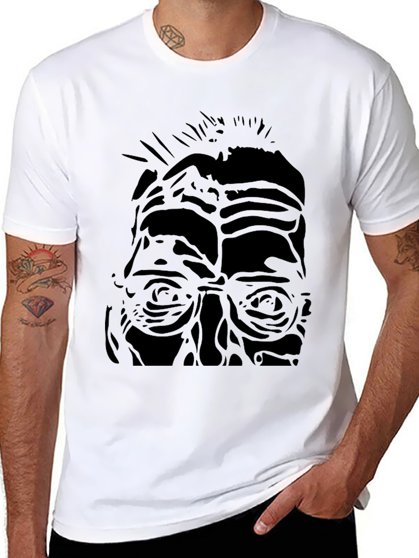 Abstract Portrait Black T-Shirt