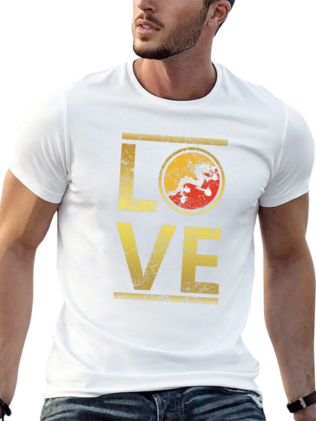 Bhutan LOVE T-Shirt | Distressed Design