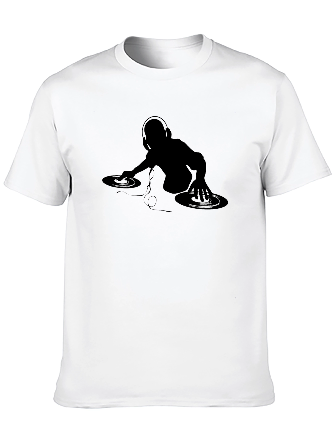 DJ Silhouette Graphic Tee - Black Cotton T-Shirt