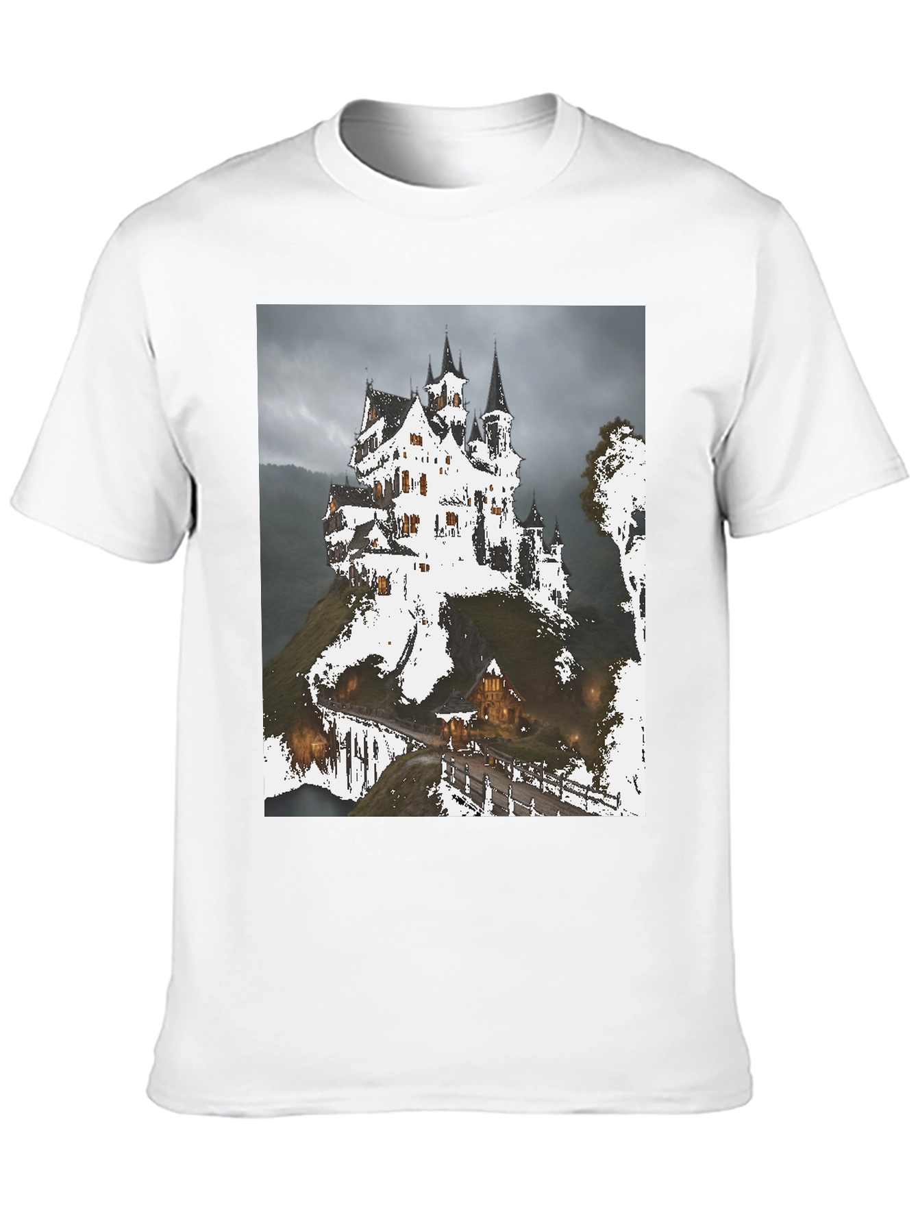 Haunted Castle Graphic T-Shirt - Spooky Season Apparel