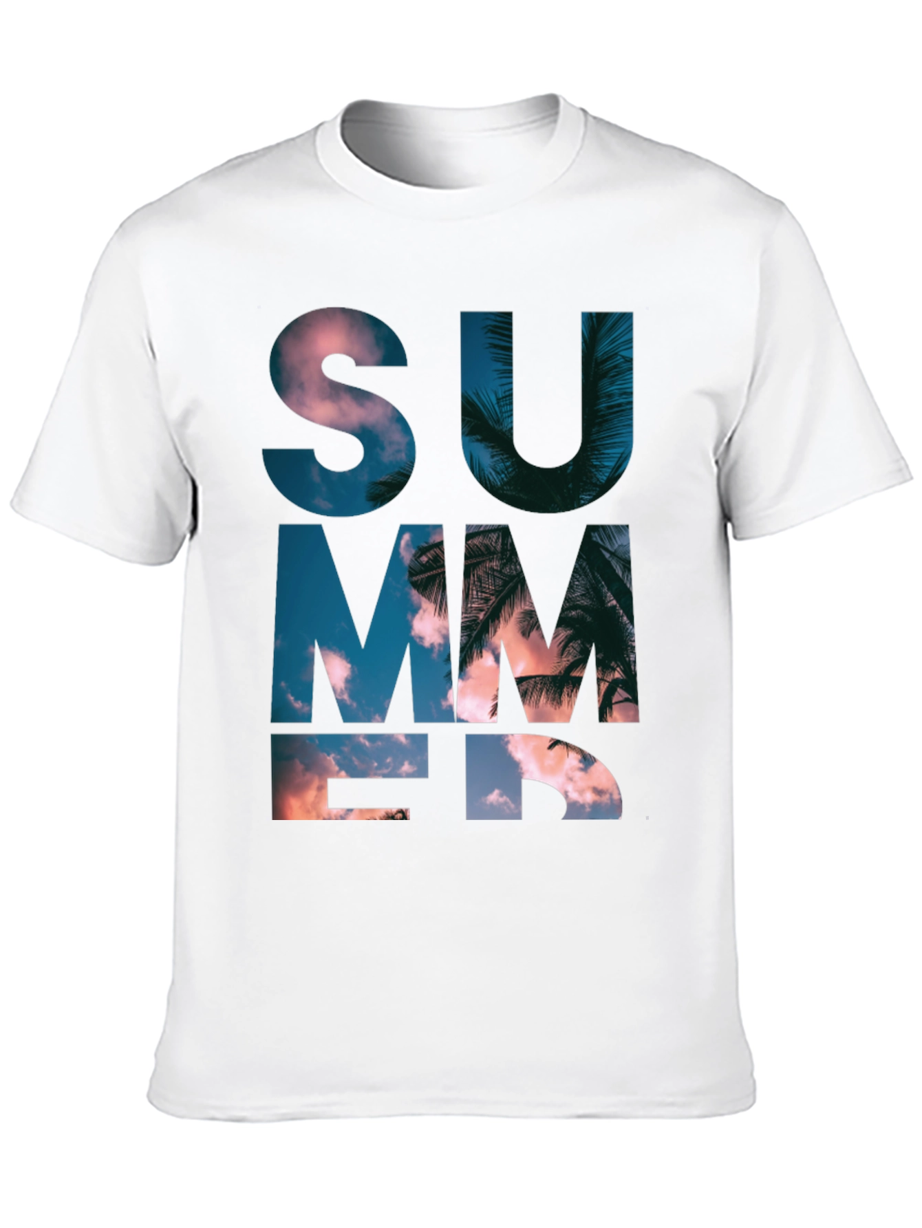 Summer Graphic Print Mens Black T-Shirt