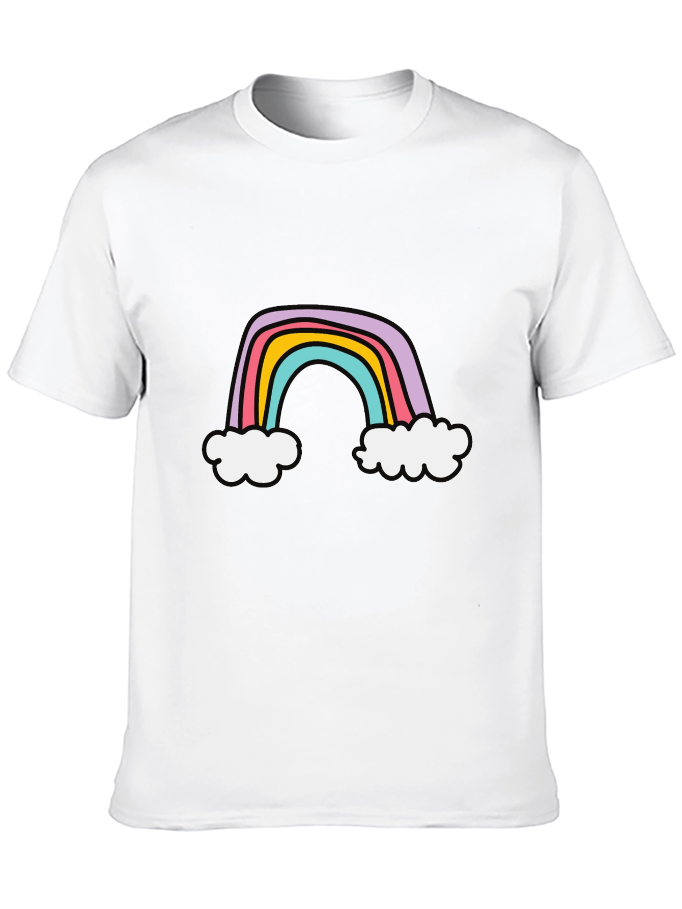 Rainbow Graphic Tee - Soft Cotton Blend Casual Style