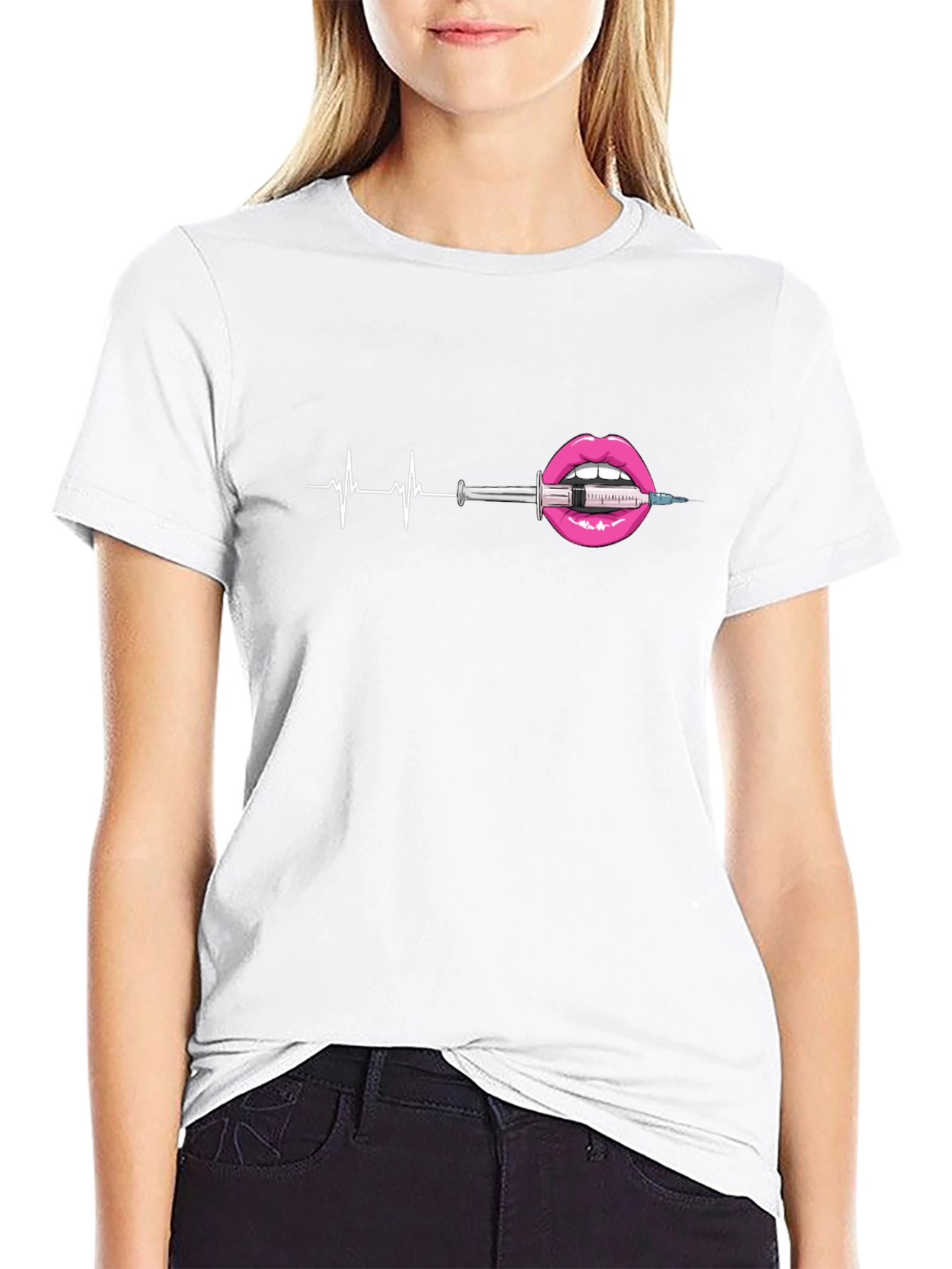 Heartbeat Lipstick Syringe Graphic Tee