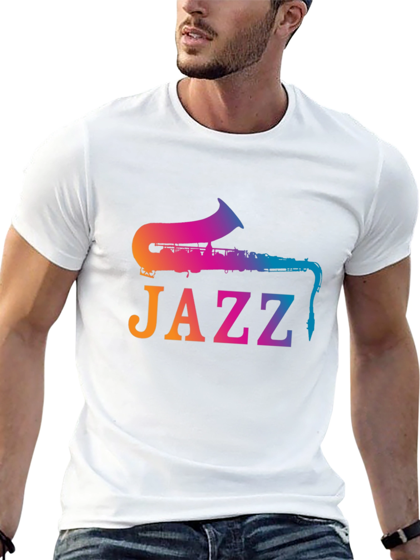 Jazz Saxophone Gradient T-Shirt - Music Lover Tee