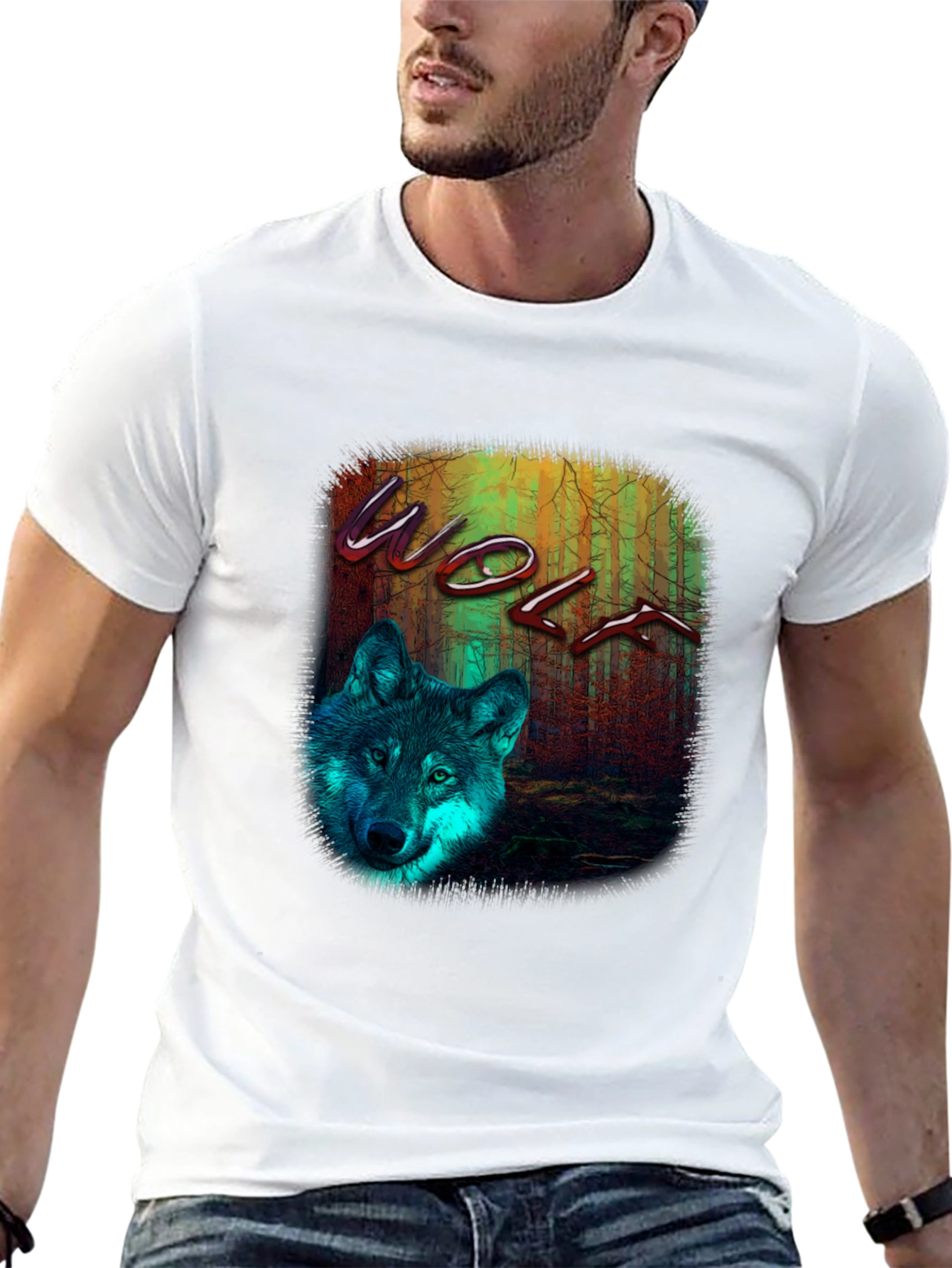 Wolf Graphic Print T-Shirt