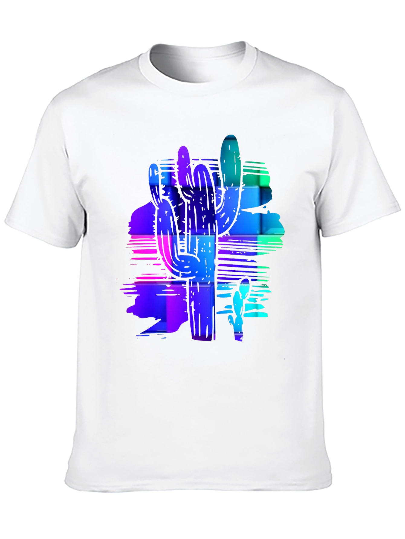 Neon Cactus Graphic Tee - Trendy Desert Style