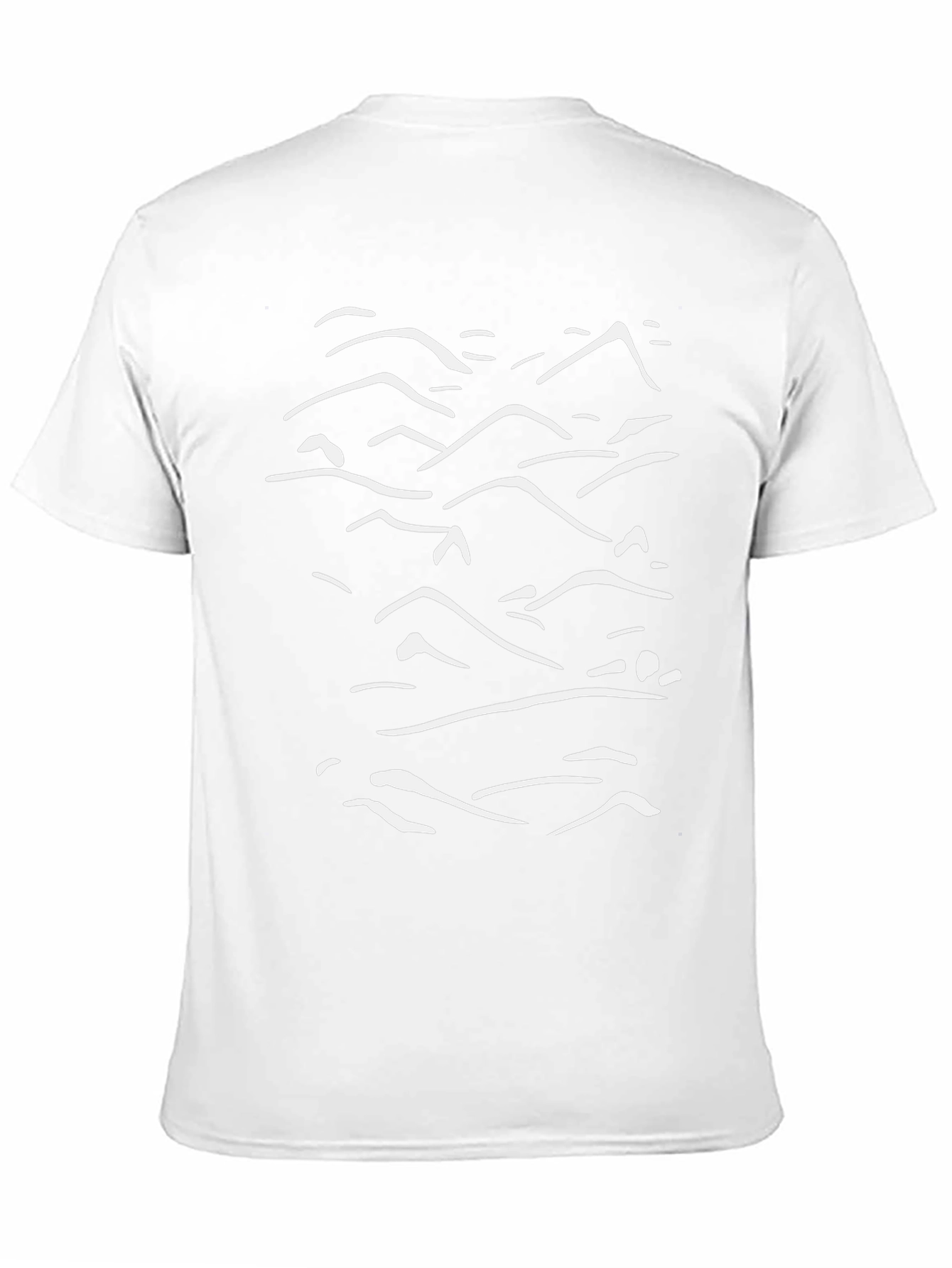 Abstract Mountain Line Art Black Tee