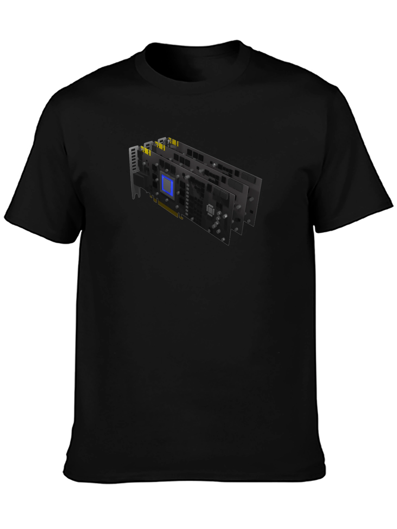 Graphic Card Printed Black T-Shirt - Gamer Style