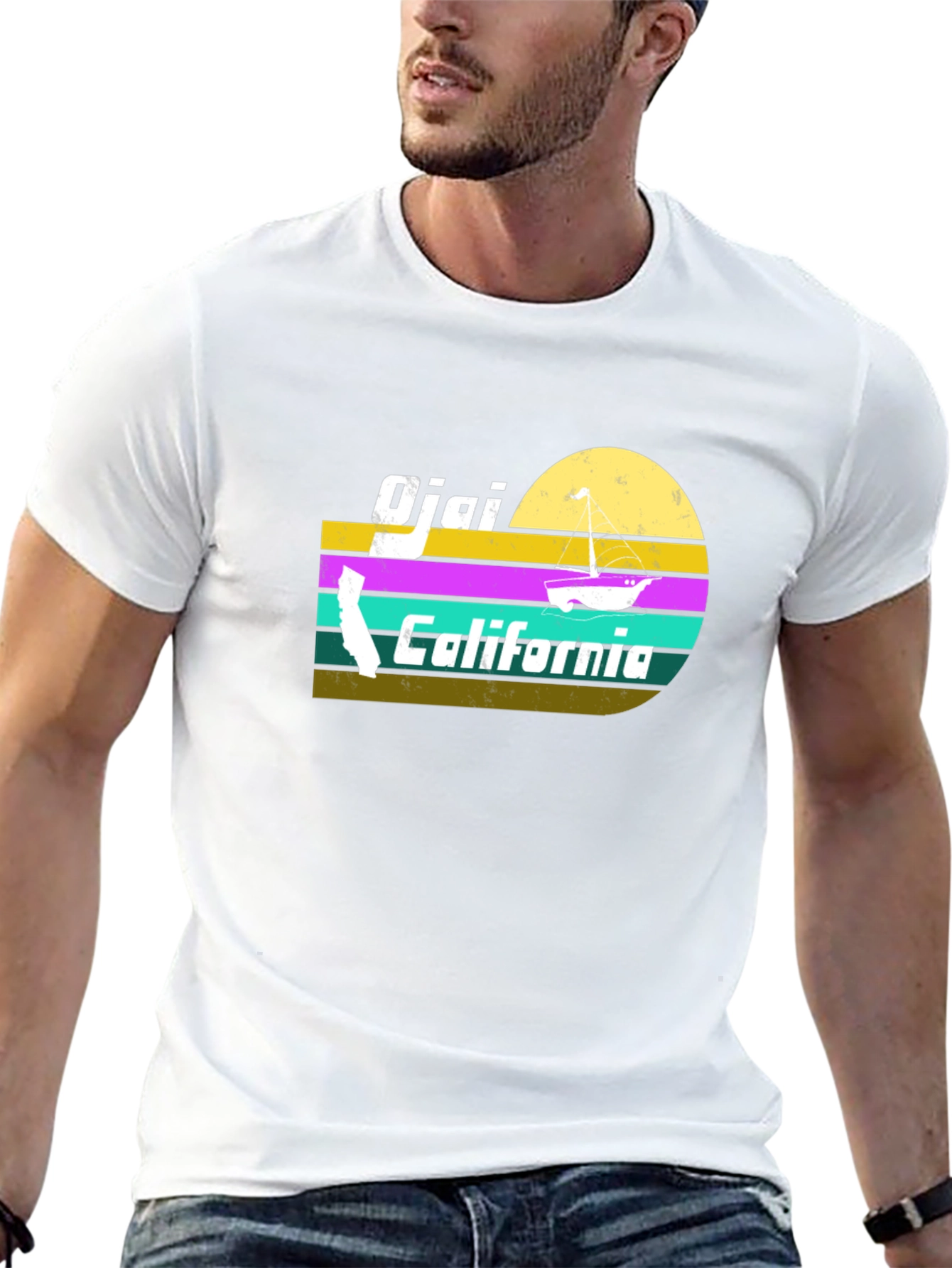 Ojai California Retro Sunset T-Shirt