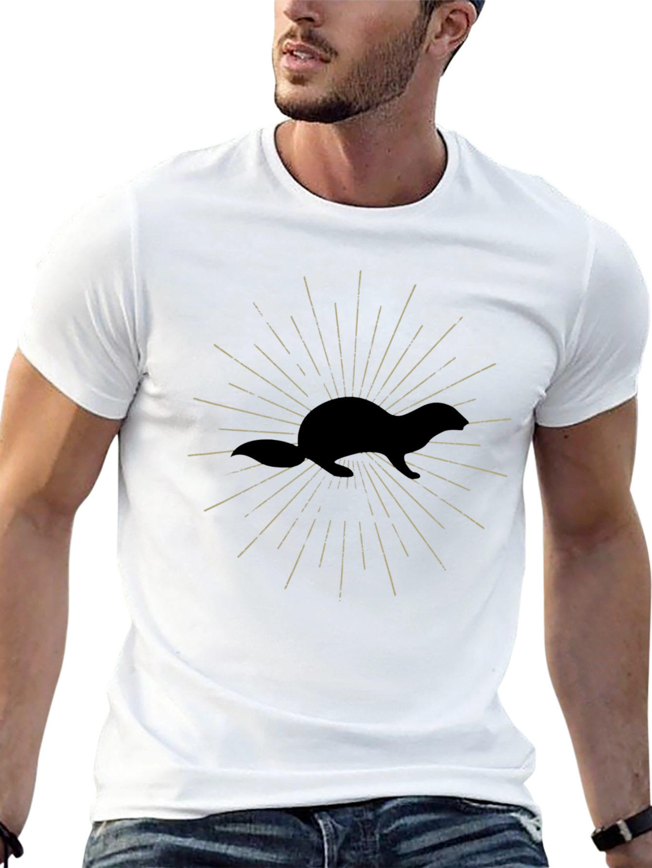 Retro Ferret Graphic T-Shirt - Classic Style