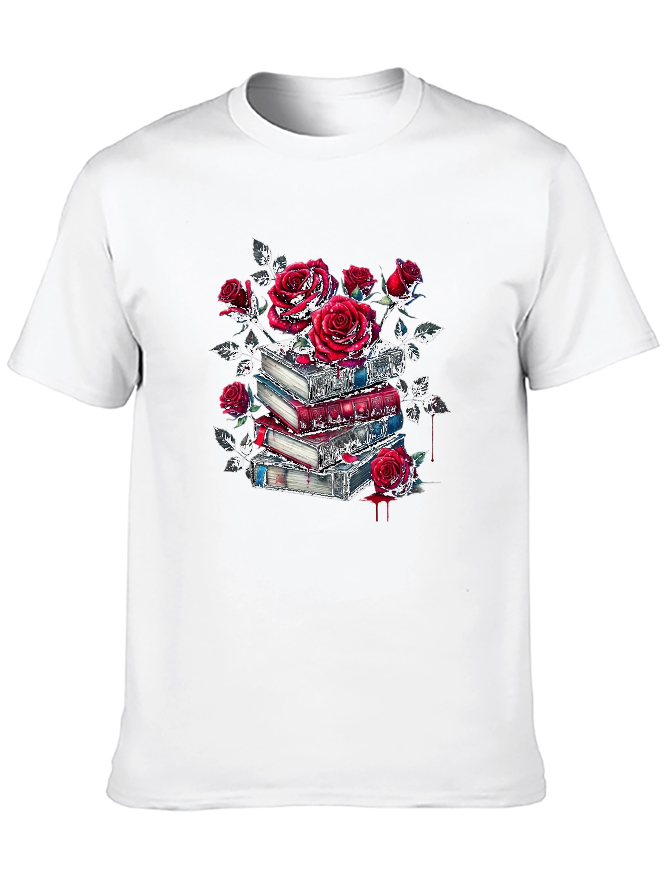 Floral Book Stack Graphic Tee