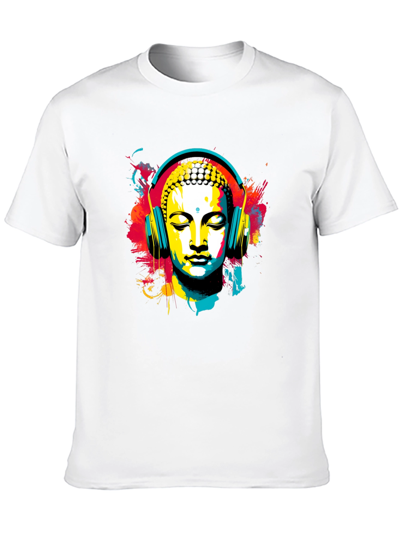 Buddha Headphone T-Shirt - Artistic Graphic Tee