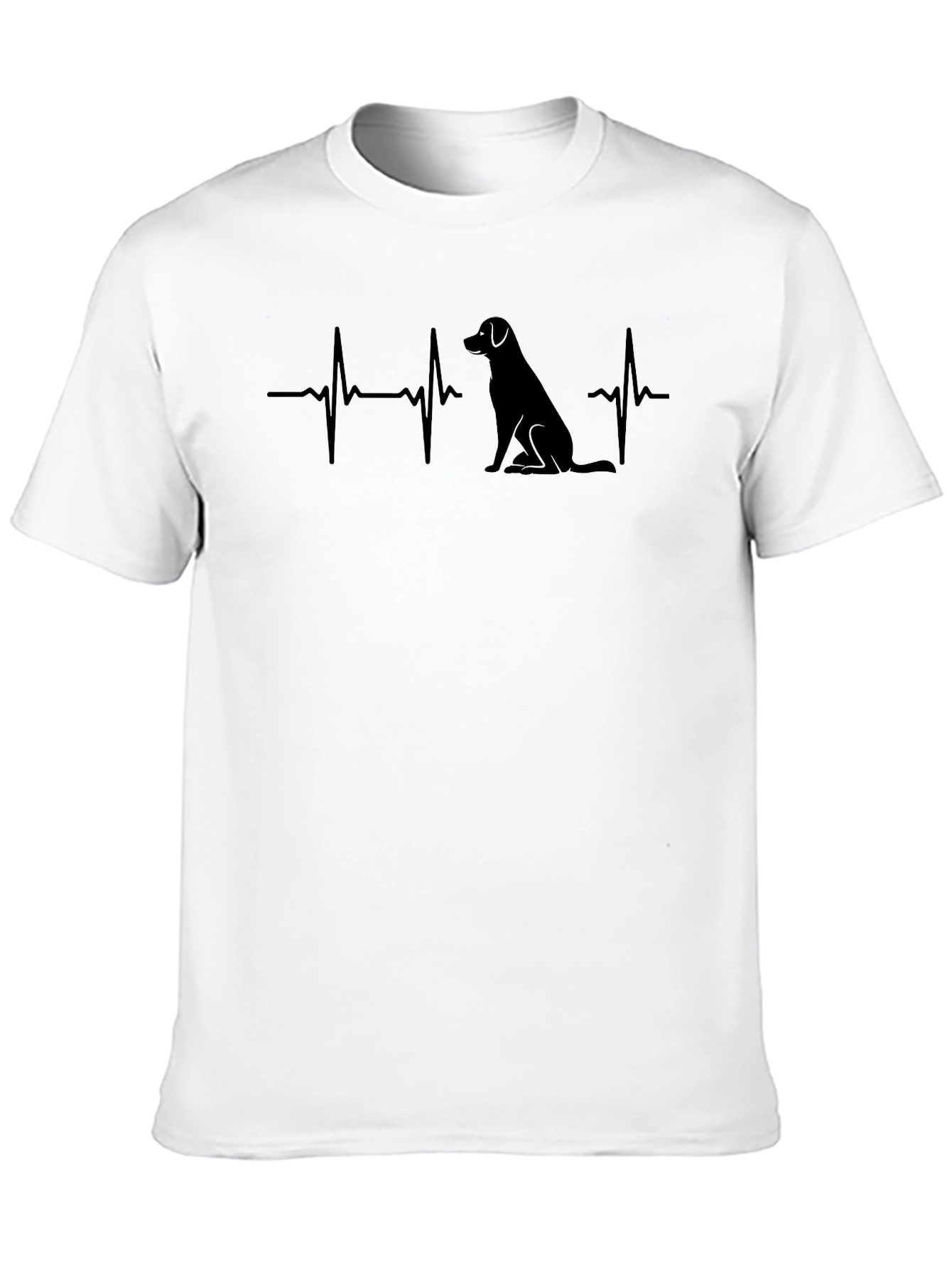 Dog Heartbeat Graphic Tee - Black Cotton