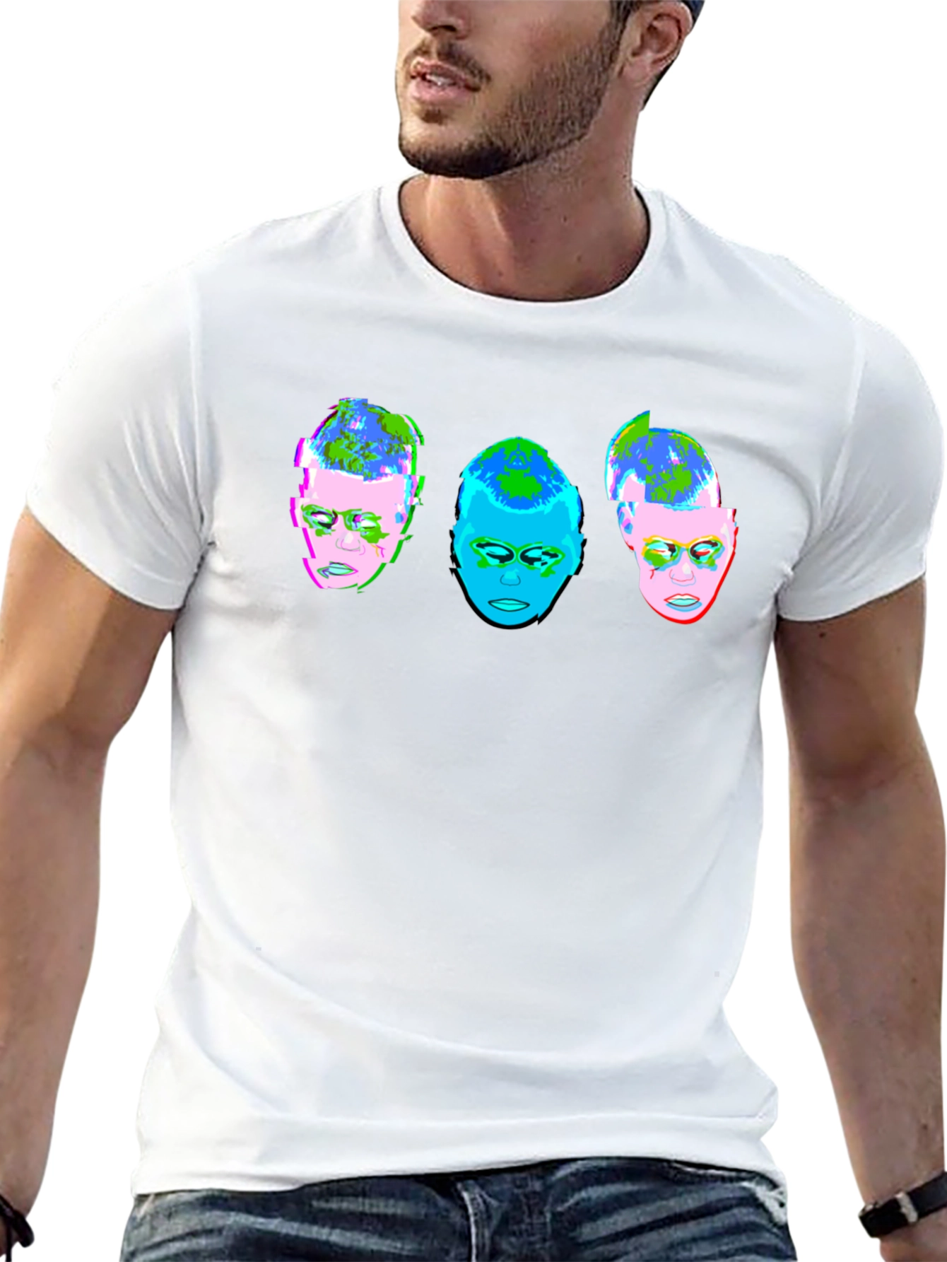 Abstract Face T-Shirt - Unique Graphic Tee