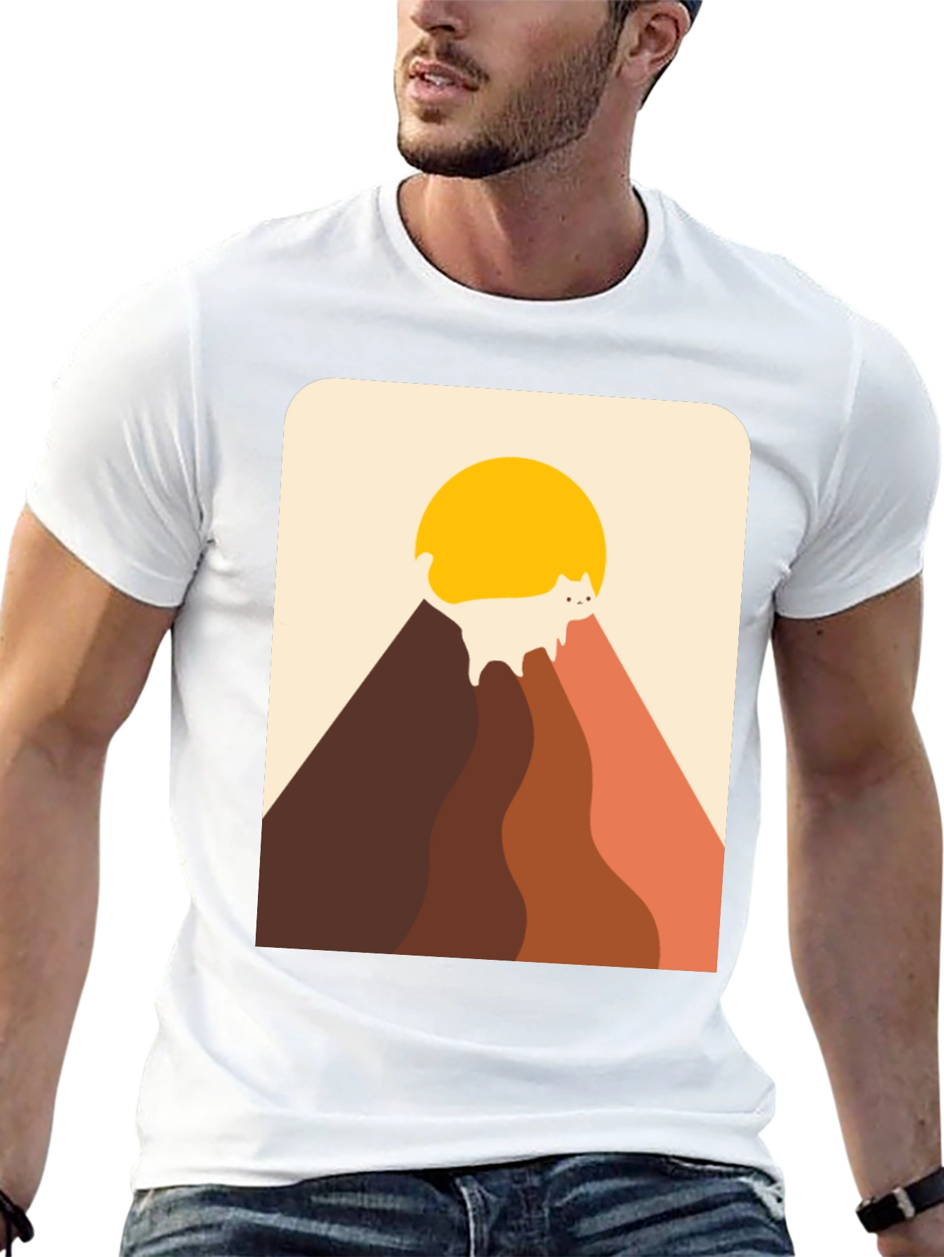 Retro Cat Mountain T-Shirt