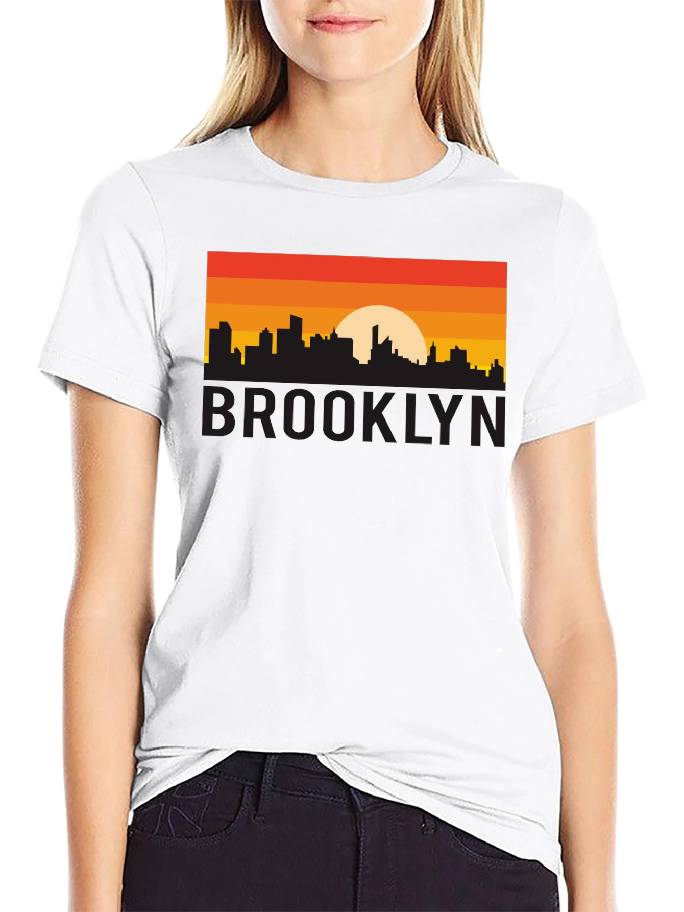 Brooklyn Sunset Graphic Tee - Black