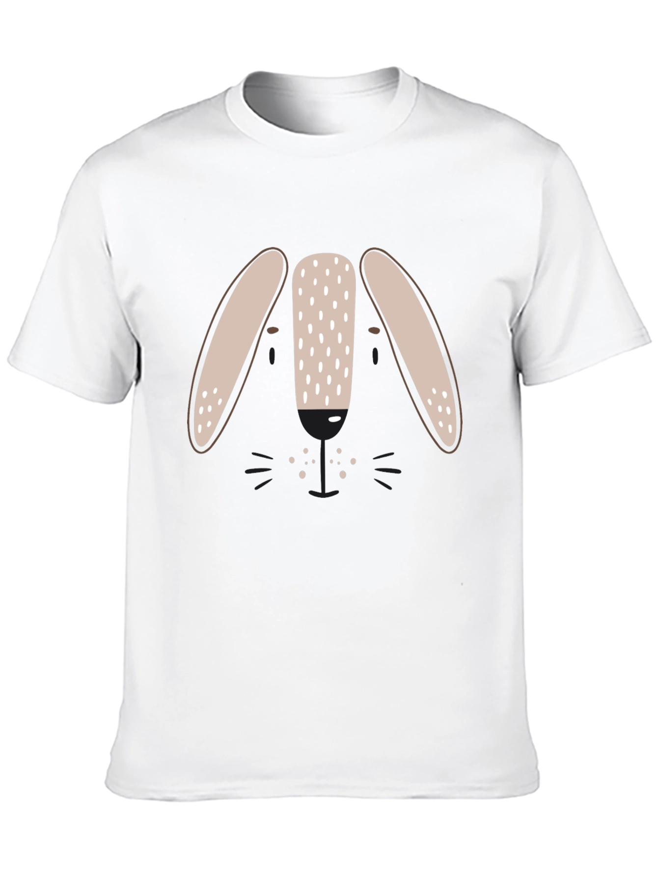 Cute Bunny Face Graphic Tee - Black Unisex T-Shirt