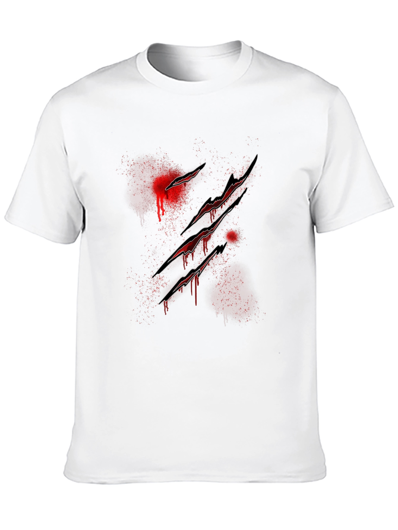 Mens Black T-Shirt with Claw Marks Graphic