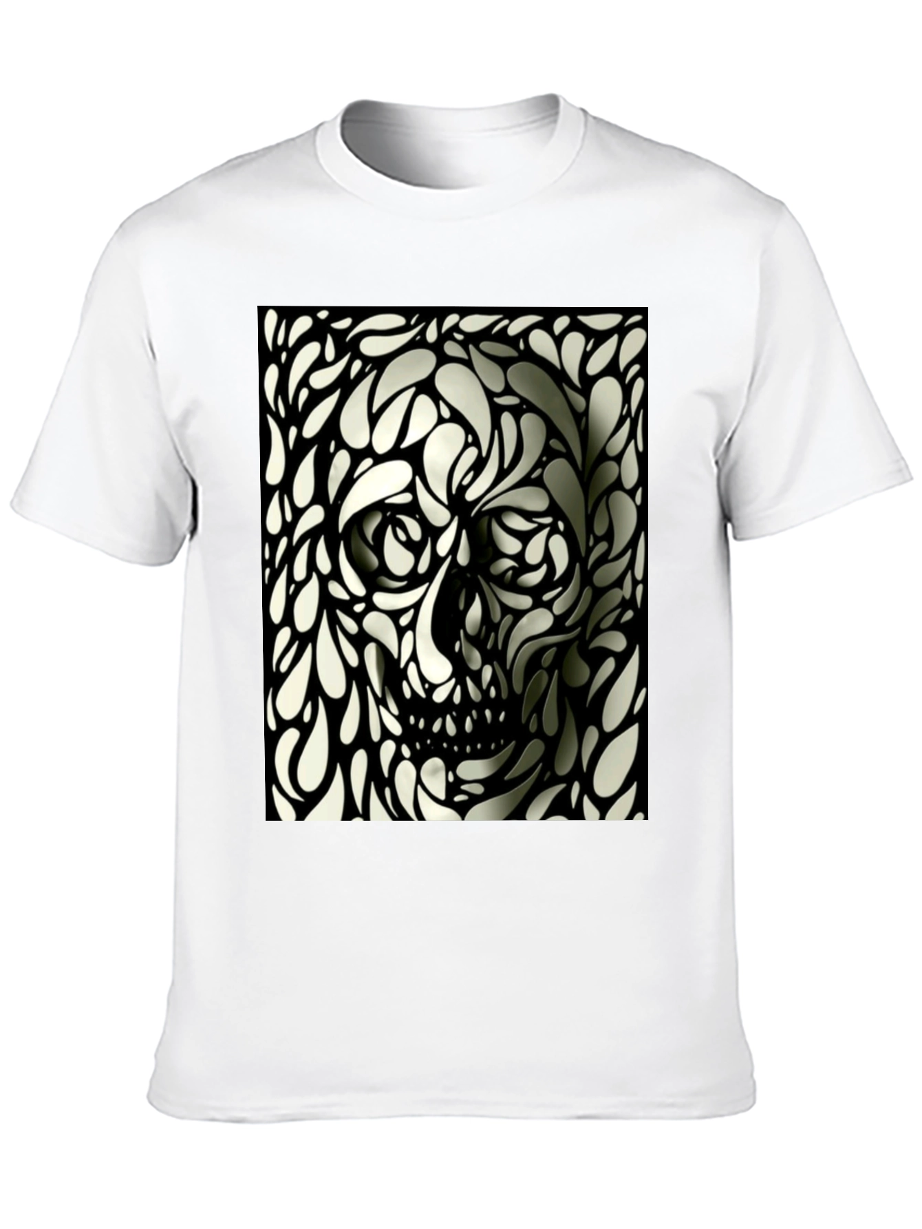 Abstract Skull Graphic T-Shirt - Modern Artistic Tee