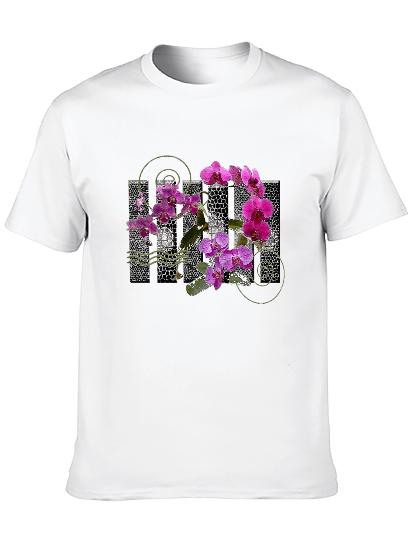 Orchid Graphic Black T-Shirt