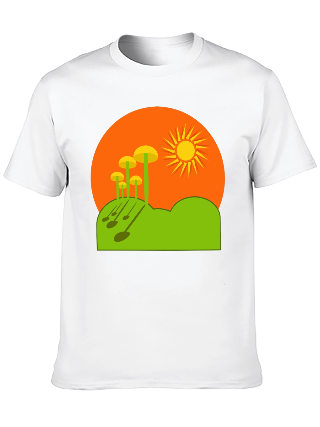 Funky Mushroom Sunset Graphic Tee - Black