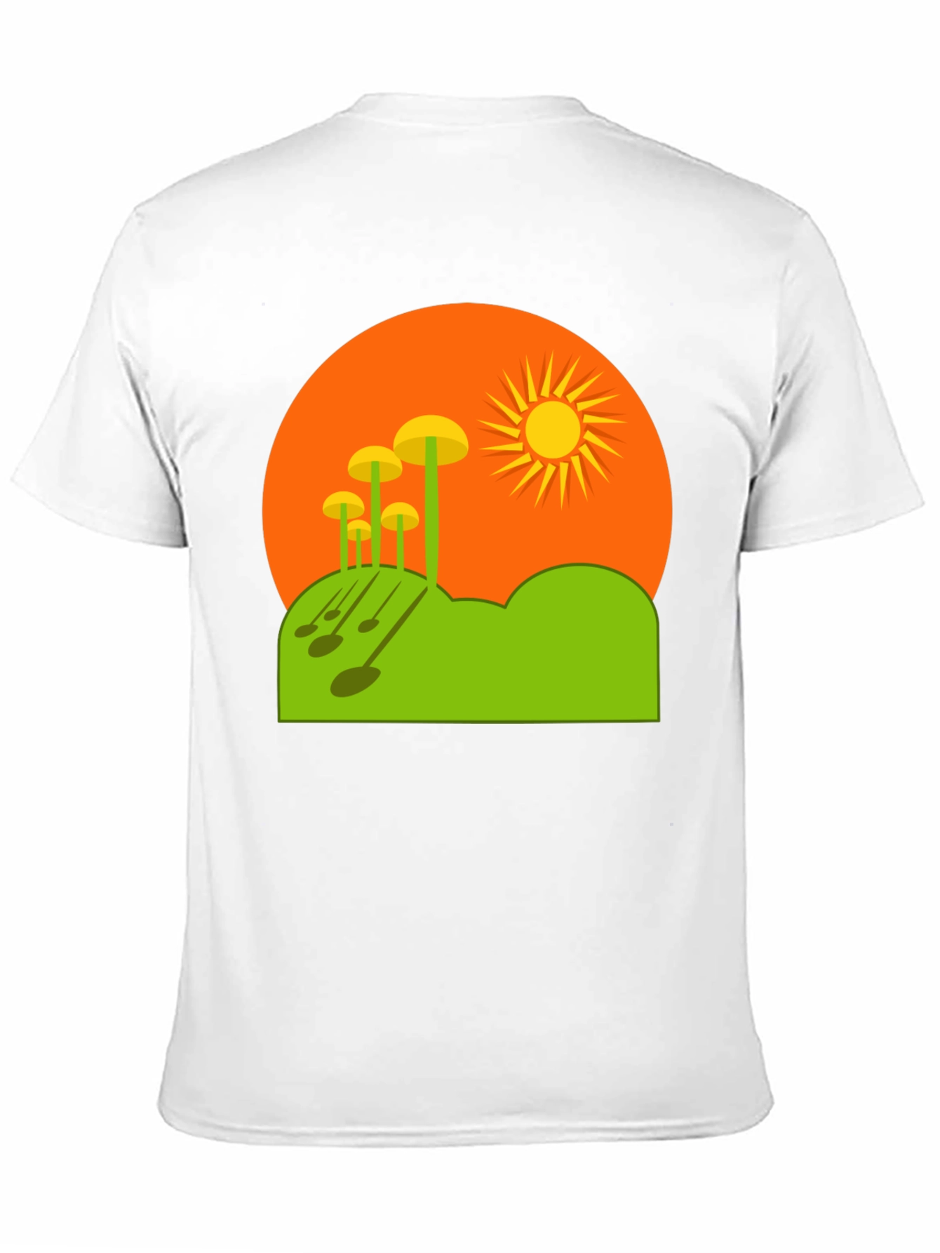 Funky Mushroom Sunset Graphic Tee - Black
