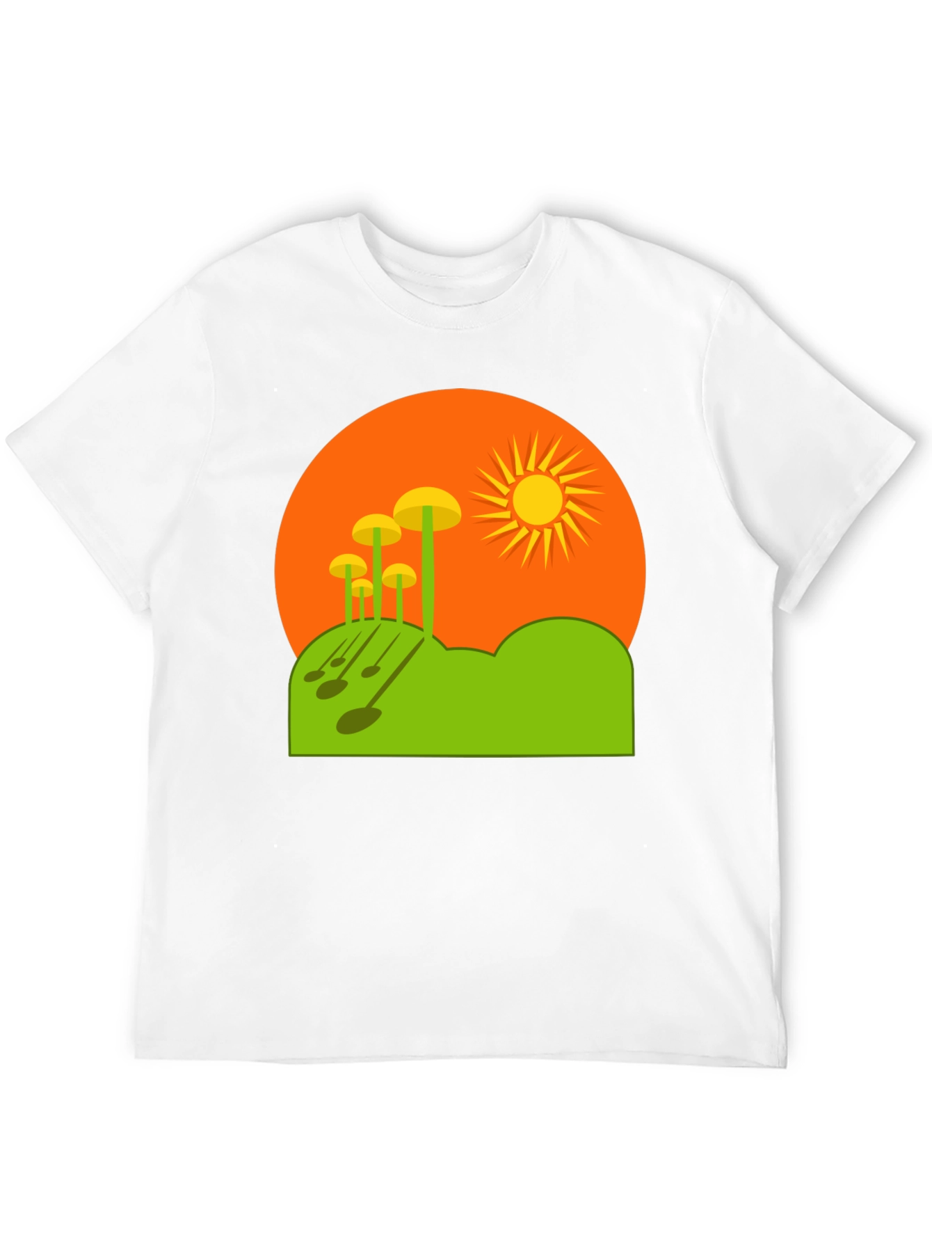 Funky Mushroom Sunset Graphic Tee - Black