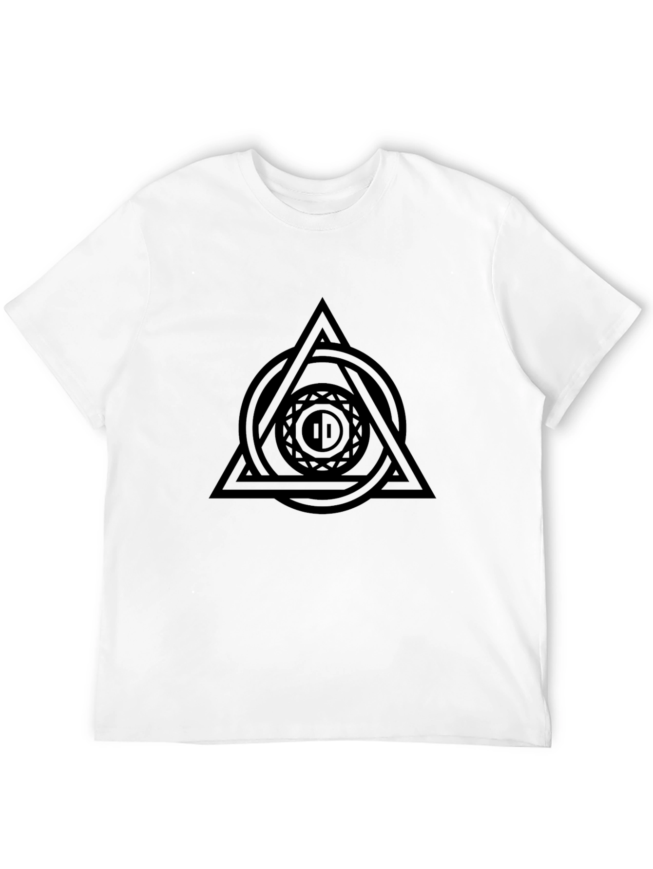 Geometric Symbol Black T-Shirt - Modern Graphic Tee