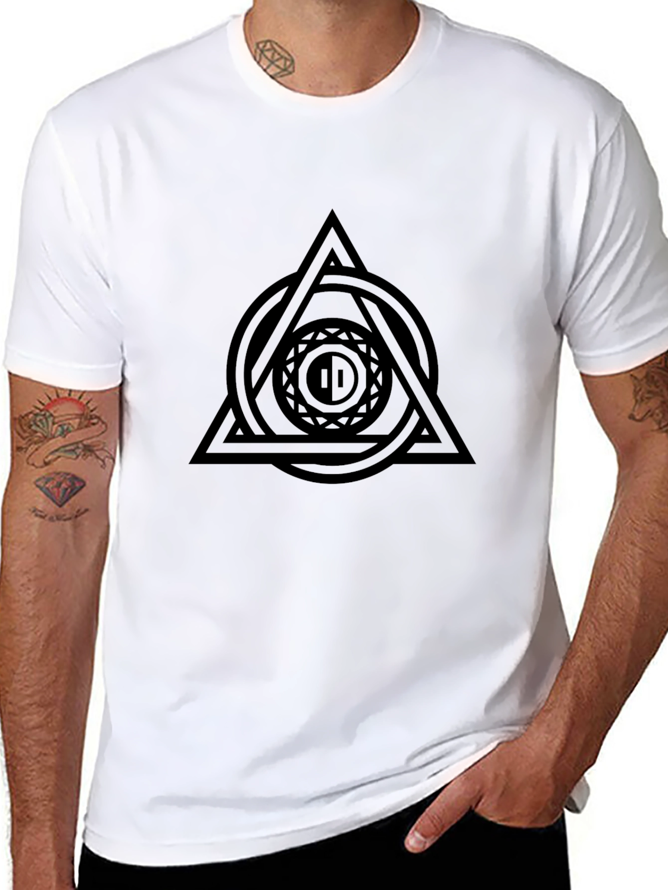 Geometric Symbol Black T-Shirt - Modern Graphic Tee