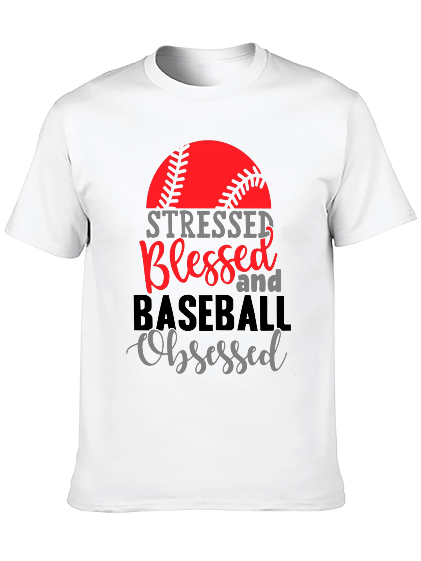 Stressed Blessed Baseball Obsessed Tee