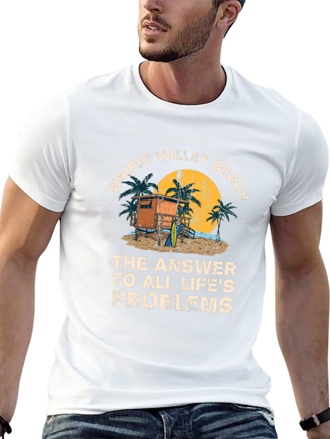 Waipio Valley Beach T-Shirt - Lifes Problems Answered!