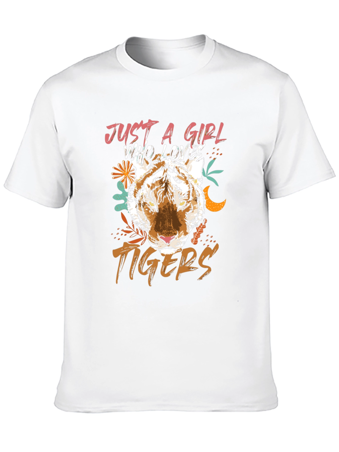 Just a Girl Who Loves Tigers Black Graphic Tee
