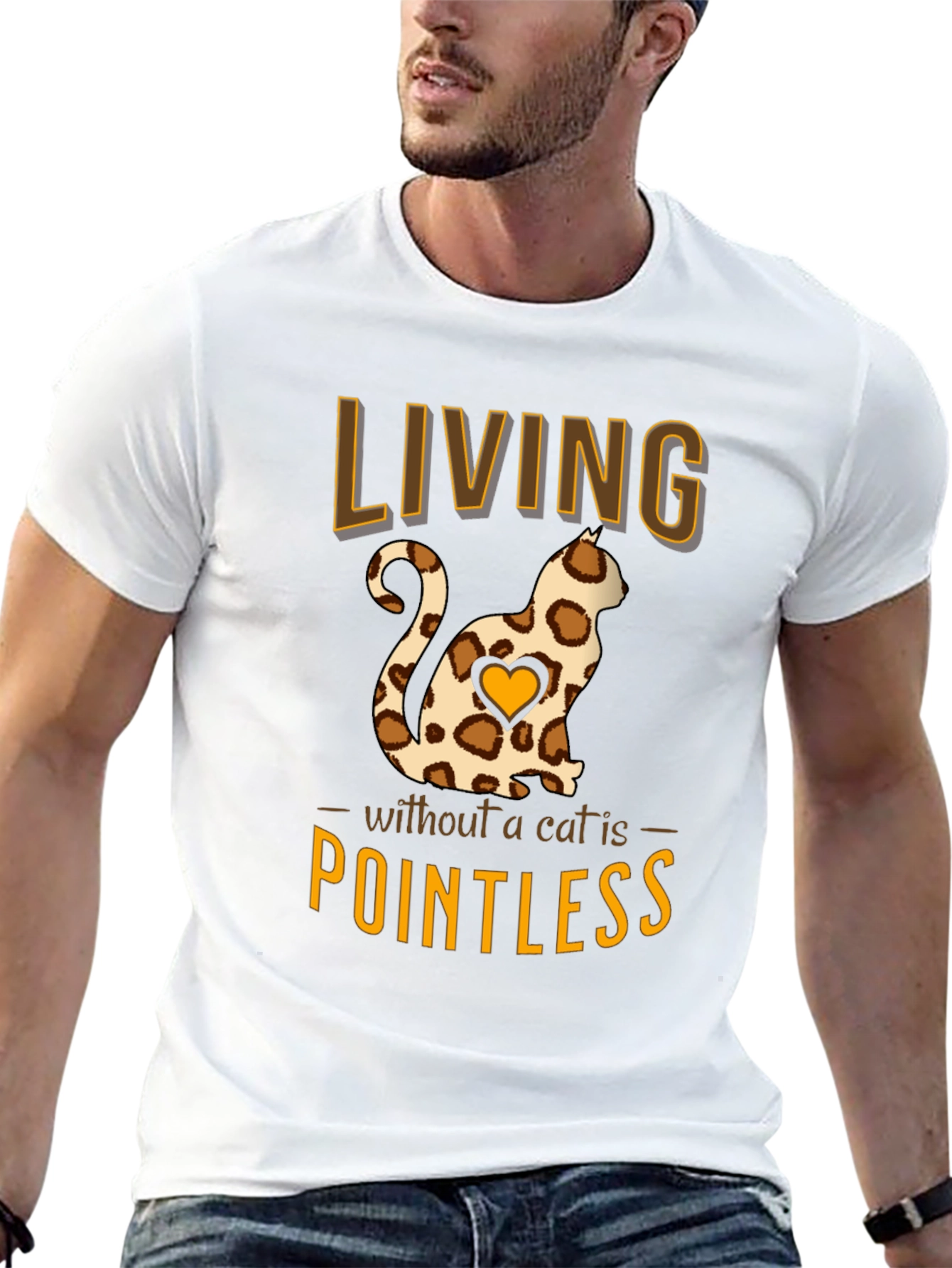 Cat Lover T-Shirt: Living Without a Cat is Pointless
