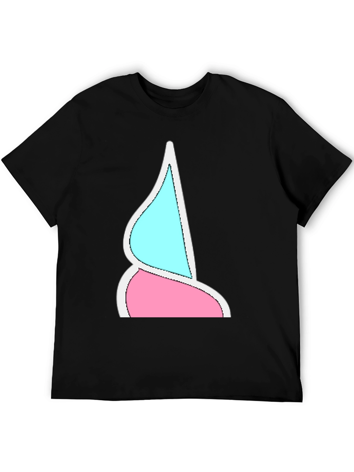 Funky Two-Toned Graphic Tee - Black