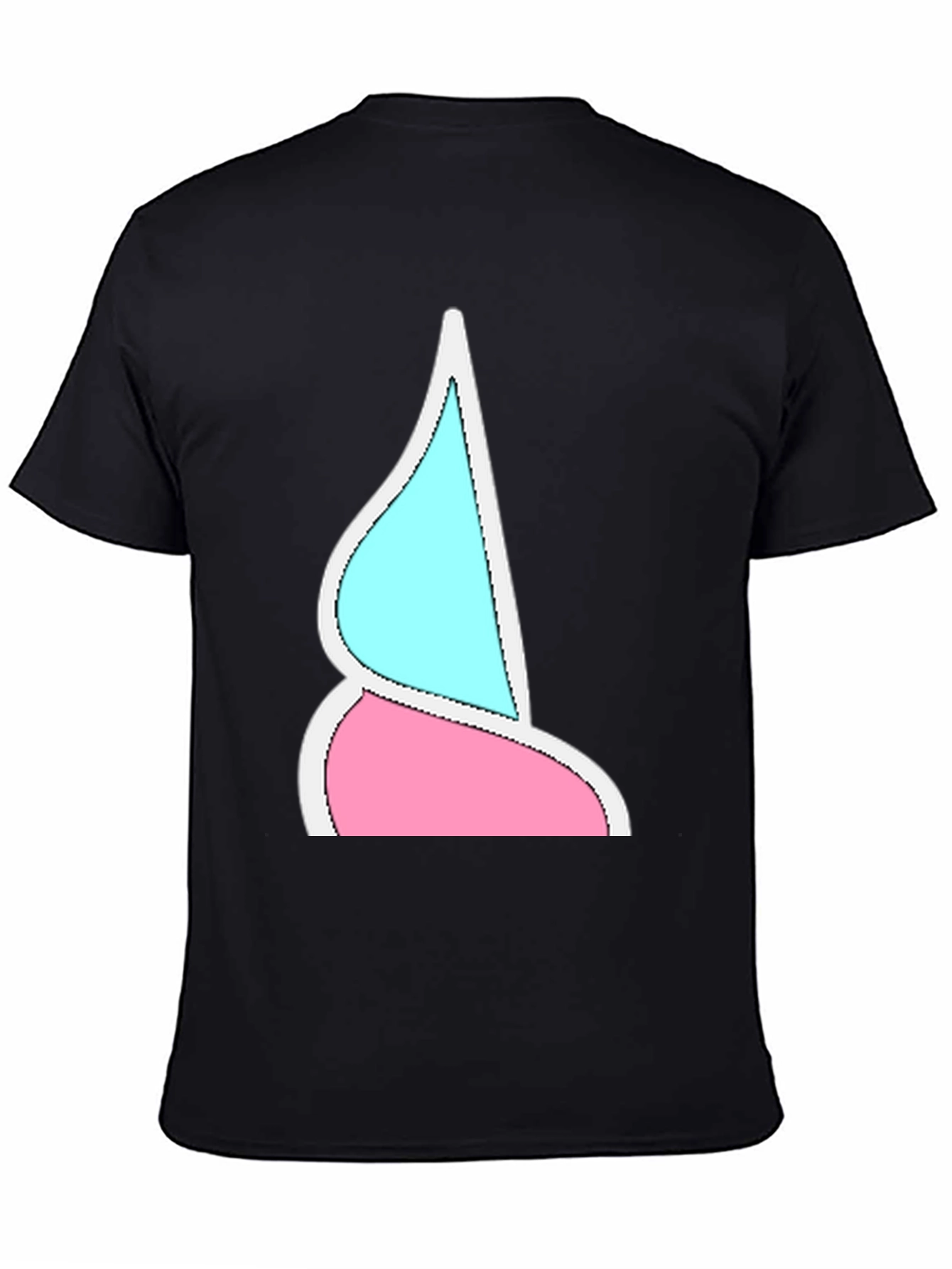 Funky Two-Toned Graphic Tee - Black