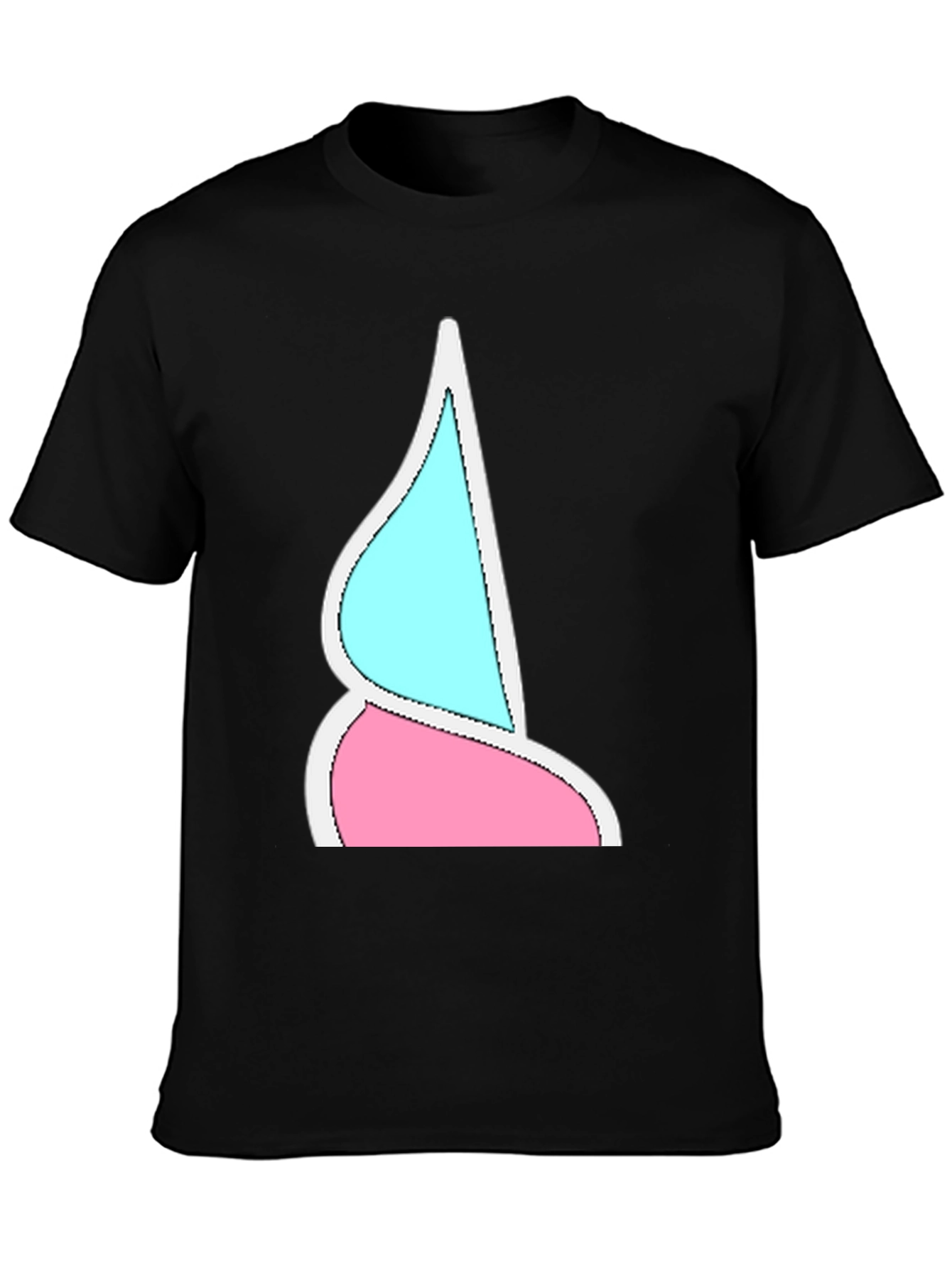 Funky Two-Toned Graphic Tee - Black