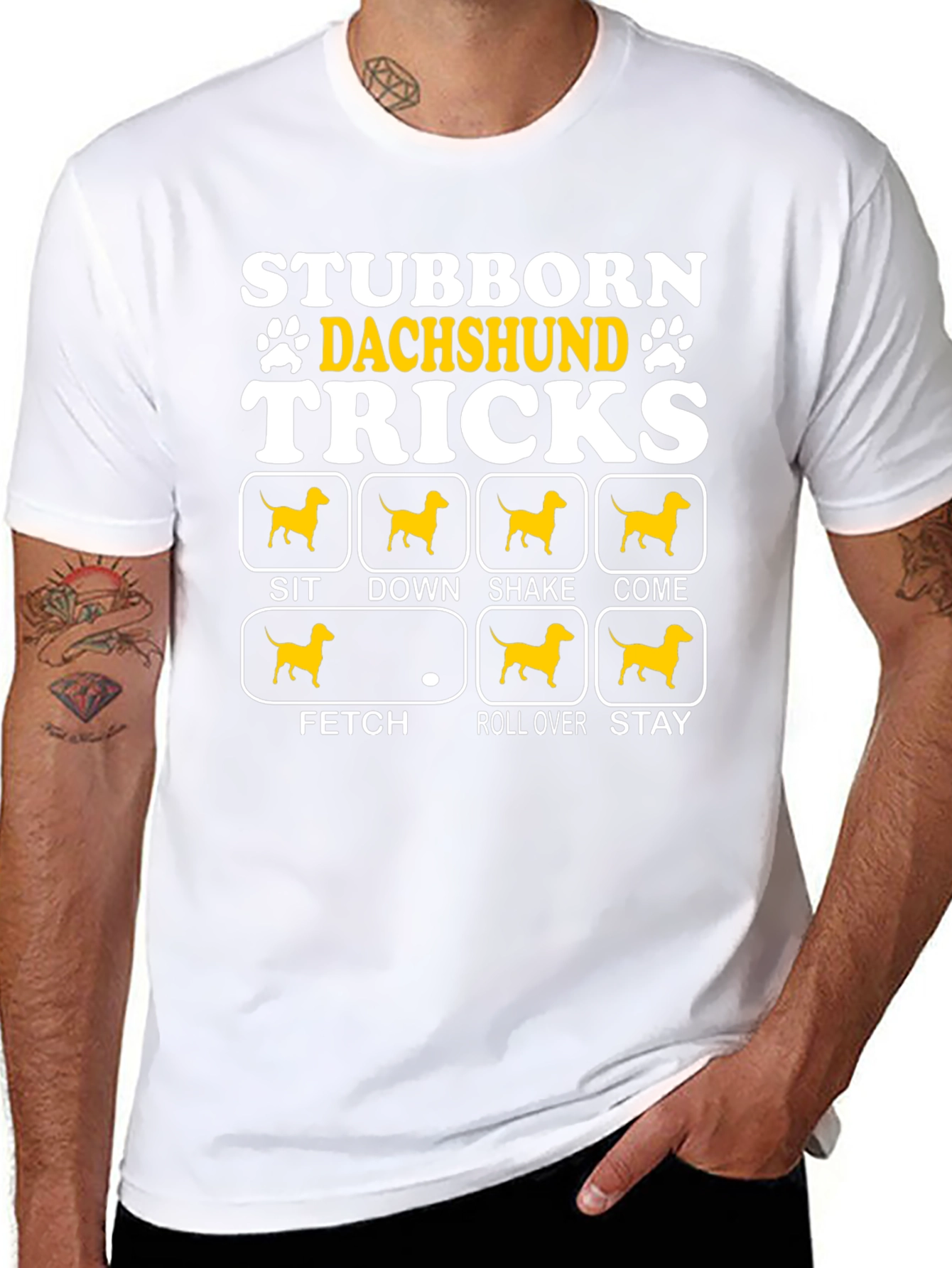 Stubborn Dachshund Tricks Graphic T-Shirt