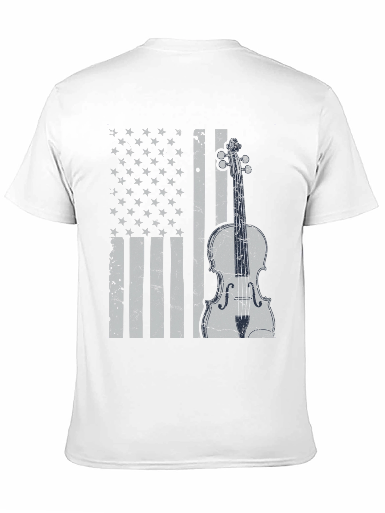 American Flag Violin Graphic T-Shirt