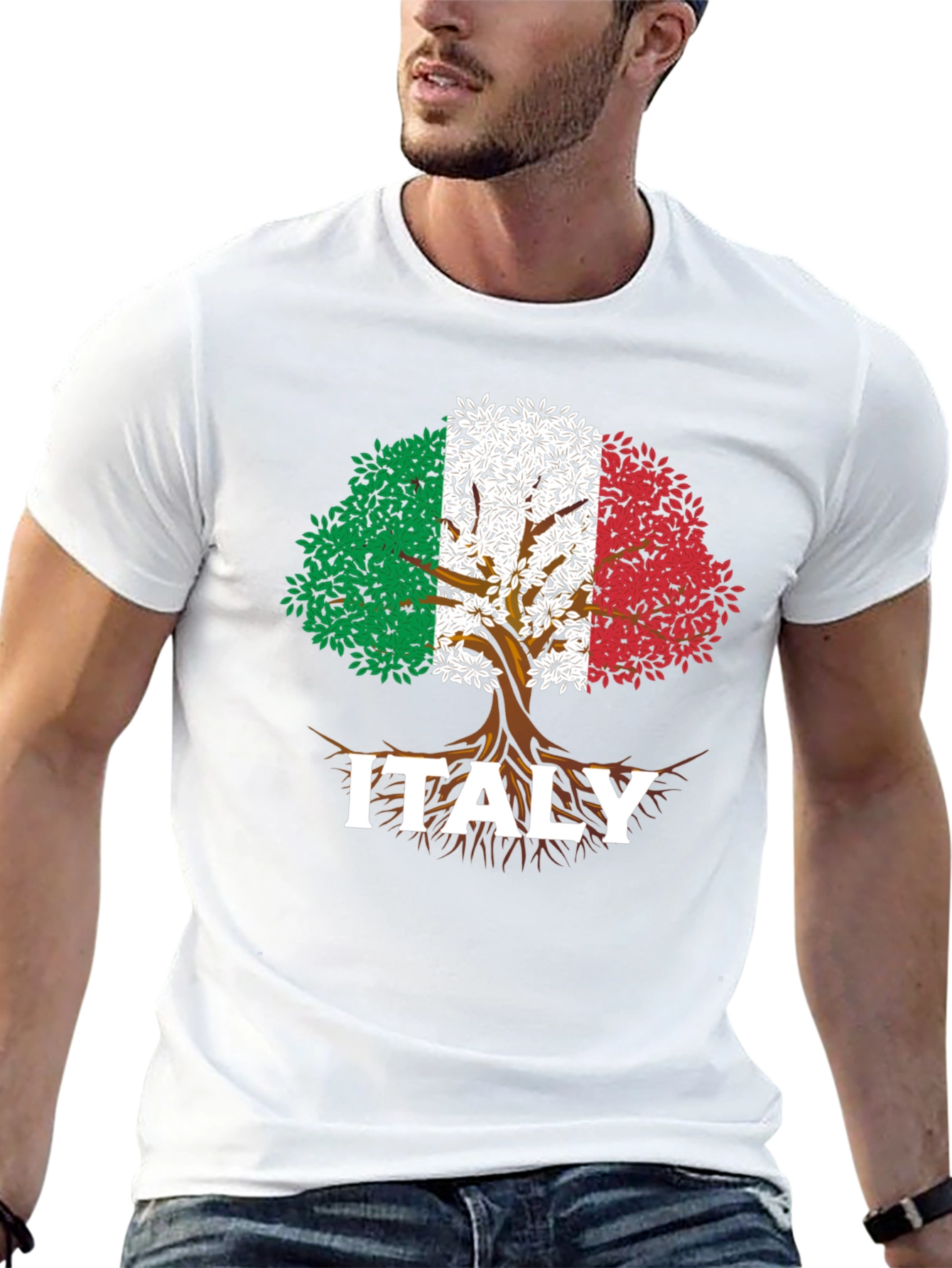 Italy Roots Tree Flag T-Shirt