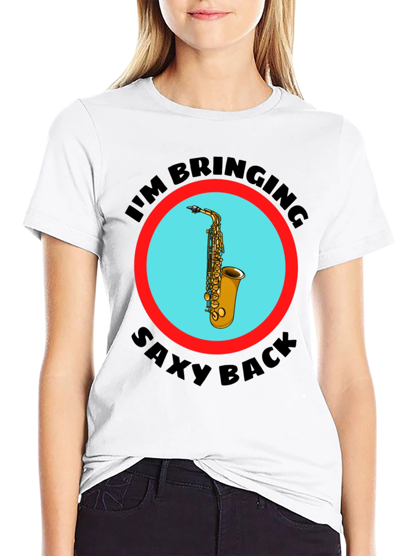 Saxy Back Graphic Tee - Mens Novelty T-Shirt