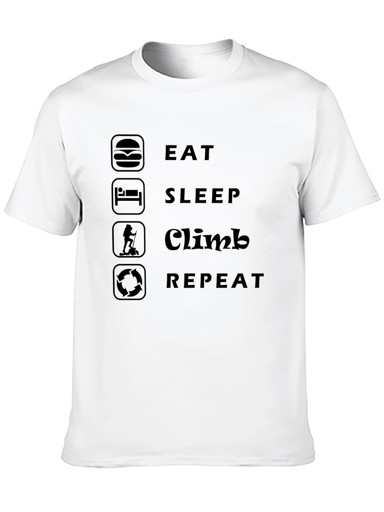 Eat Sleep Climb Repeat T-Shirt - Black Graphic Tee